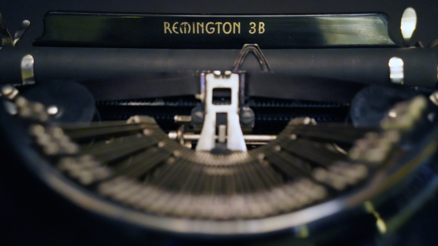 A vintage Remington typewriter from the collection of Tom Hanks. 