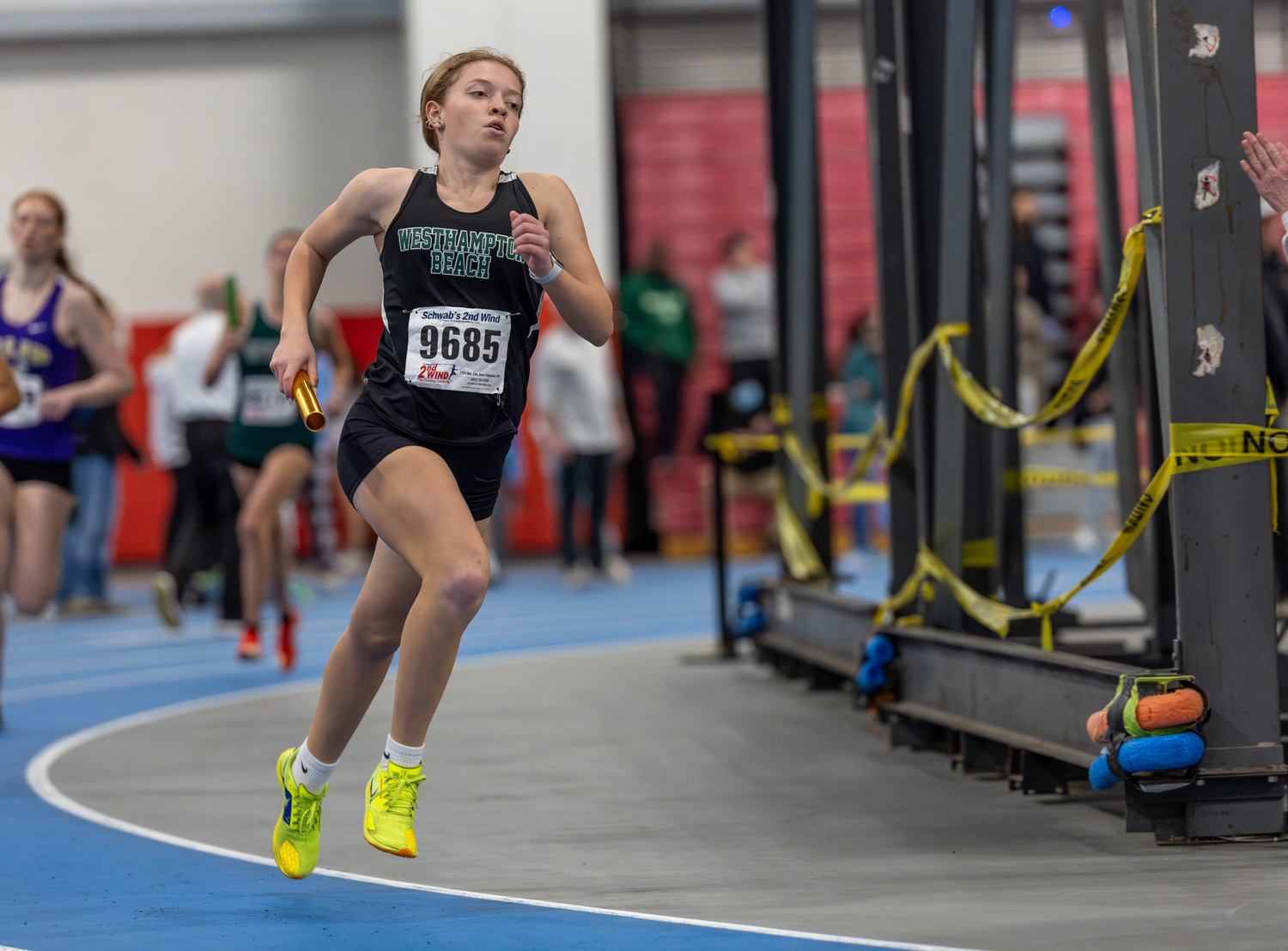 Westhampton Beach freshman Fina DiBiaso placed third in the 1,500- and 1,000-meter races.  RON ESPOSITO