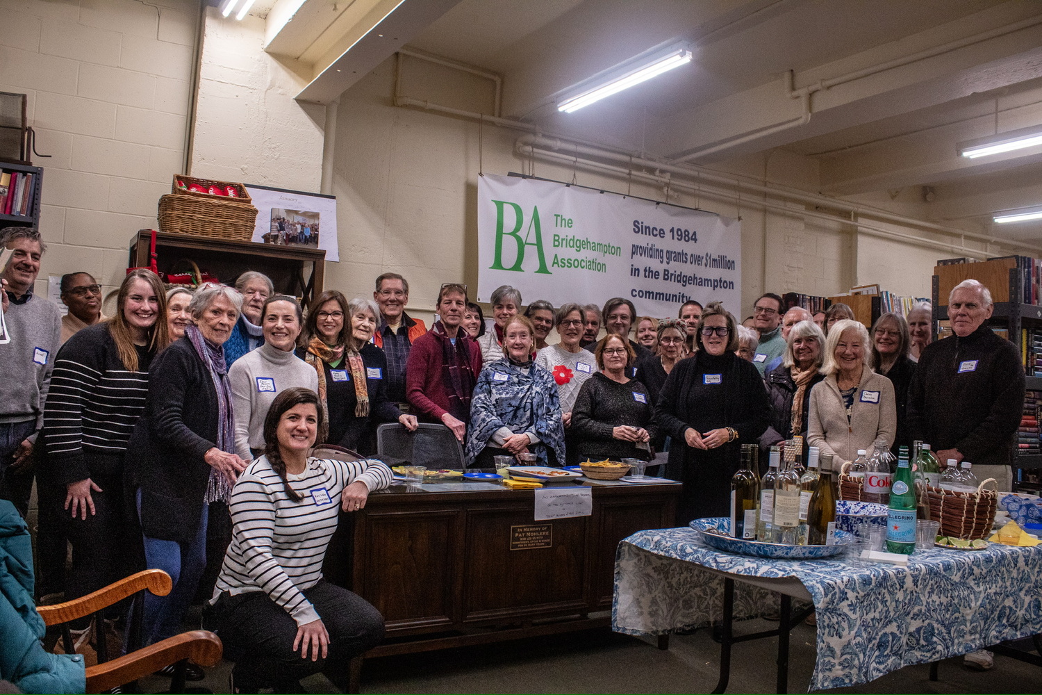 The Bridgehampton Association awarded grants totaling $62,750 to 16 nonprofit organizations in the area. Recipients included Bay Street Theater, Bridge Gardens, Bridgehampton Community House, Bridgehampton  Museum, Catholic Home Care, Children’s Museum of the East End, Choral Society of the Hamptons, East End Hospice, Friends of the Long Pond Greenbelt, Hampton Library, Hampton Health Society, Island Gift of Life, Maureen's Haven, Peconic Baykeeper, Sag Harbor Food Pantry, and South Fork Bakery.  The Bridgehampton Association raises money through year-round operation of the Book Bay, a used bookstore on School Street in Bridgehampton, an annual holiday fair in December, and a charity golf tournament at the Bridgehampton Club in September each year. The grant recipients’ representatives and Bridgehampton Association volunteers gathered at an  awards party at the Association’s Book Bay on January 21. COURTESY BRIGEHAMPTON ASSOCIATION