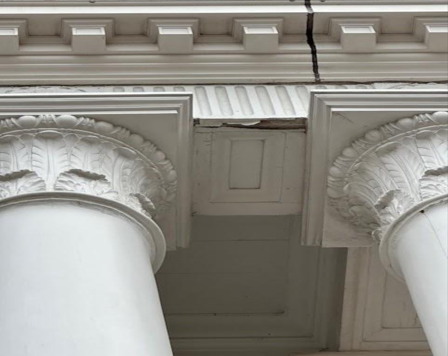 Columns outside East Hampton Middle School. EAST HAMPTON SCHOOL DISTRICT