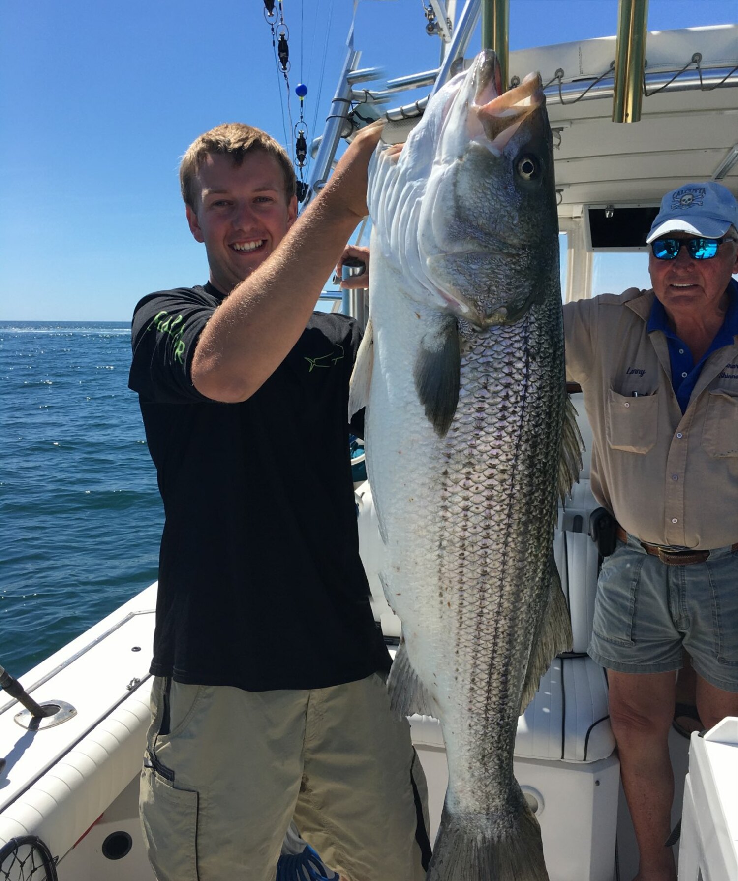 Big striped bass, like this one caught by Charlie Decker of Hampton Bays, are a valuable resource to those fishermen more concerned with catching trophy fish than table fare, but they are a dwindling resource.