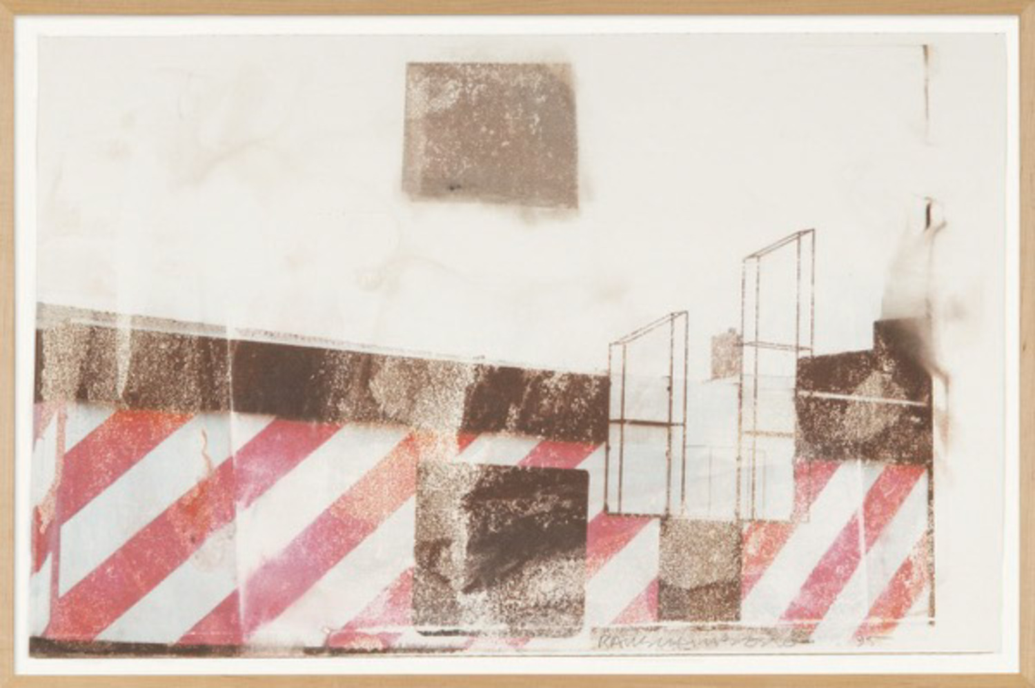 Robert Rauschenberg, “Landing (Anagram),” 1995. Inkjet dye on transfer paper, 20 ¼” x 31 1/8.” Anonymous gift. GARY MAMAY