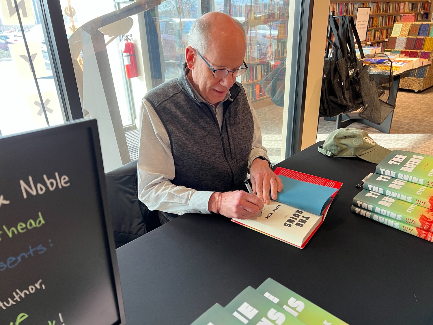 Author Steve Wick at a February 8 book signing event for his novel 