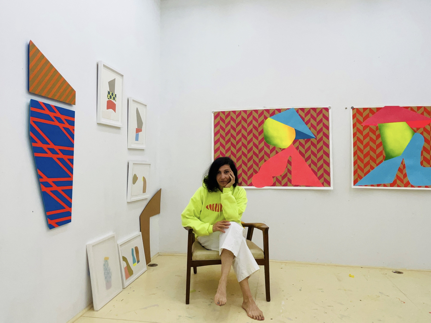 Self-portrait of artist Almond Zigmund in her East Hampton Studio. COURTESY THE ARTIST