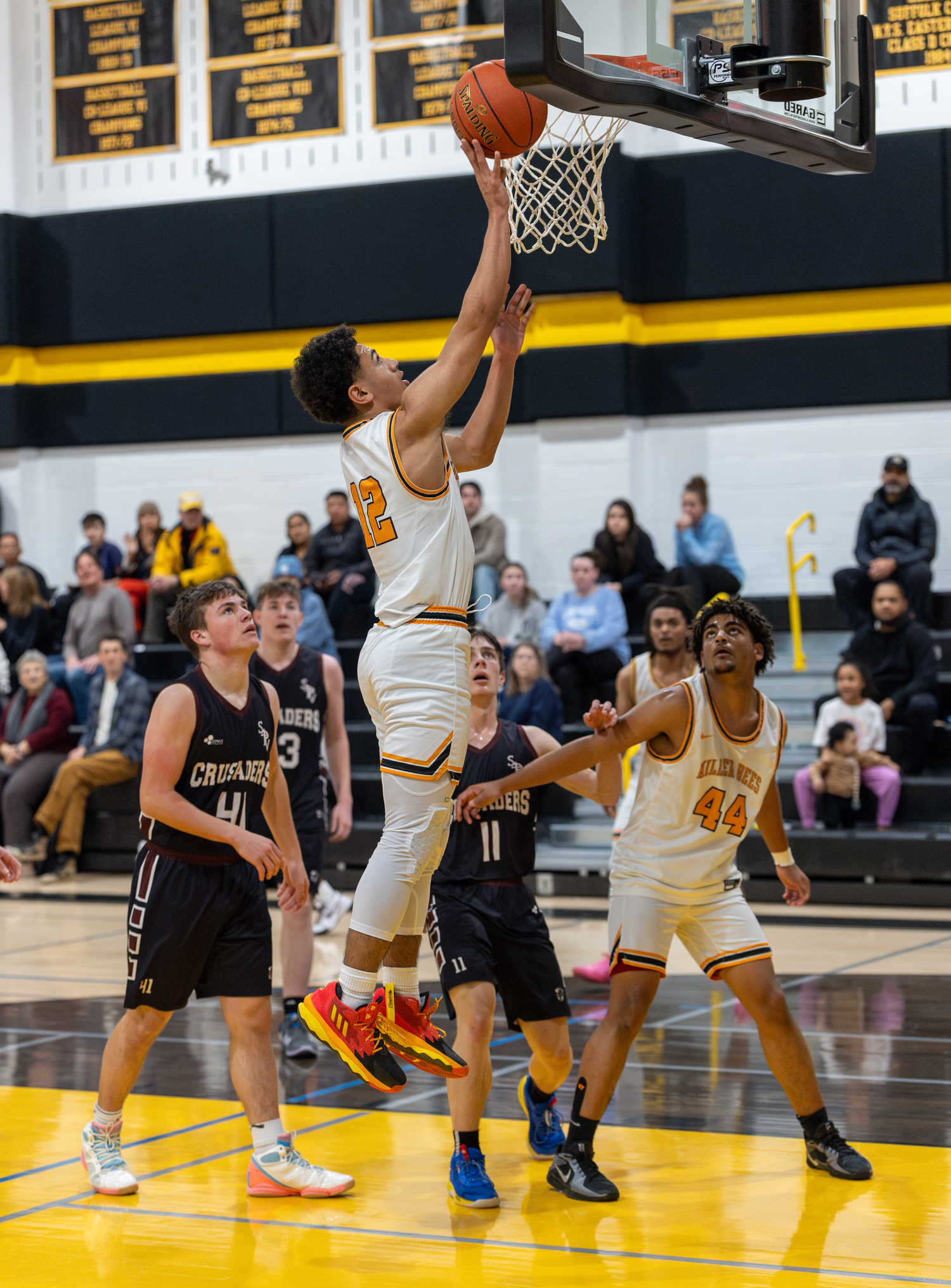 Sophomore Xavier Johnson was one of five Bridgehampton starters that scored in double figures on Friday night.   RON ESPOSITO