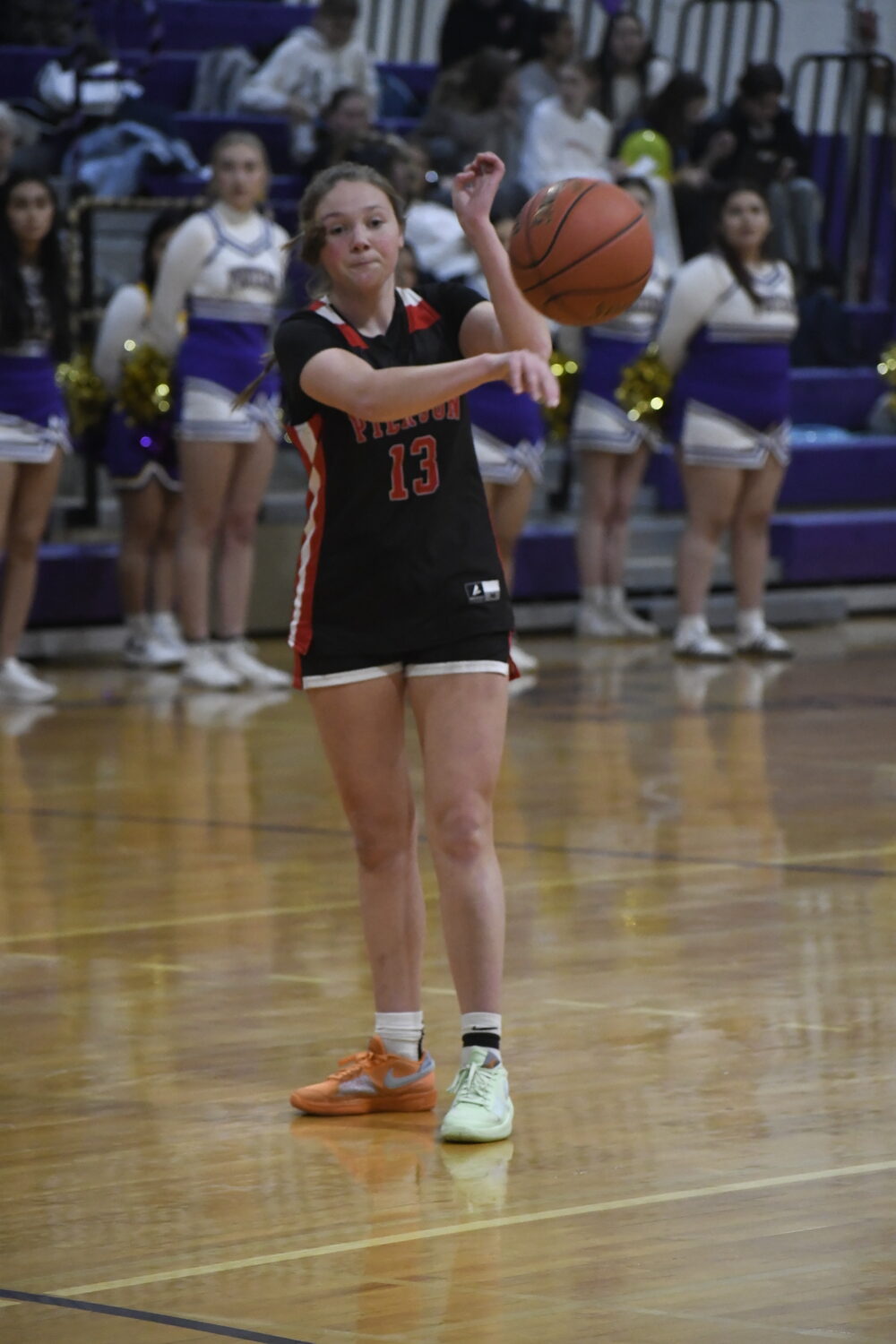 Senior Whaler Cali Wilson passes the ball. DREW BUDD