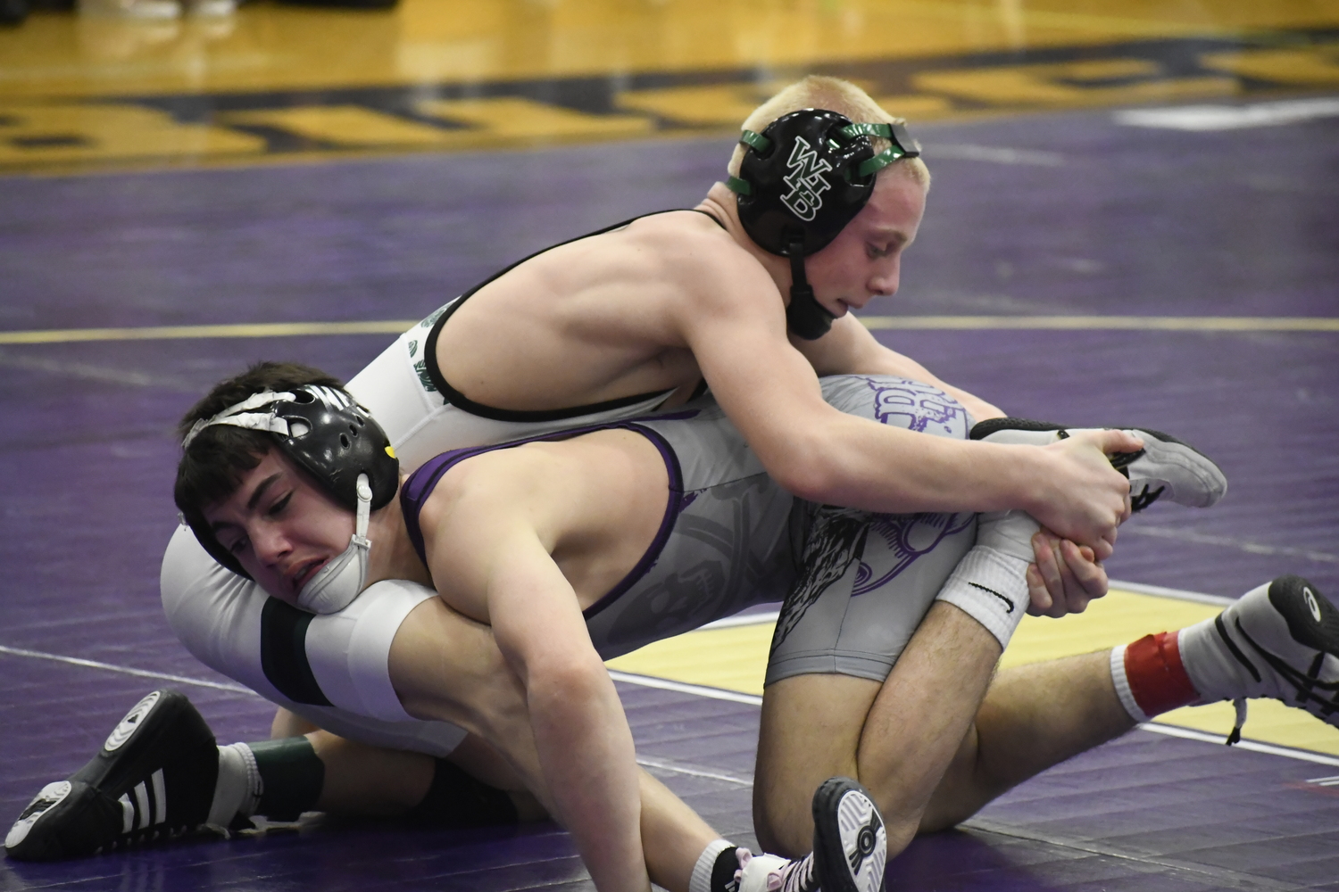 Westhampton Beach sophomore Darren Cangelosi in his finals match against Islip's Matthew Peterson.  DREW BUDD