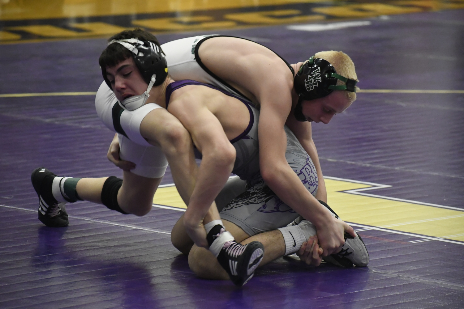 Westhampton Beach sophomore Darren Cangelosi in his finals match against Islip's Matthew Peterson.  DREW BUDD