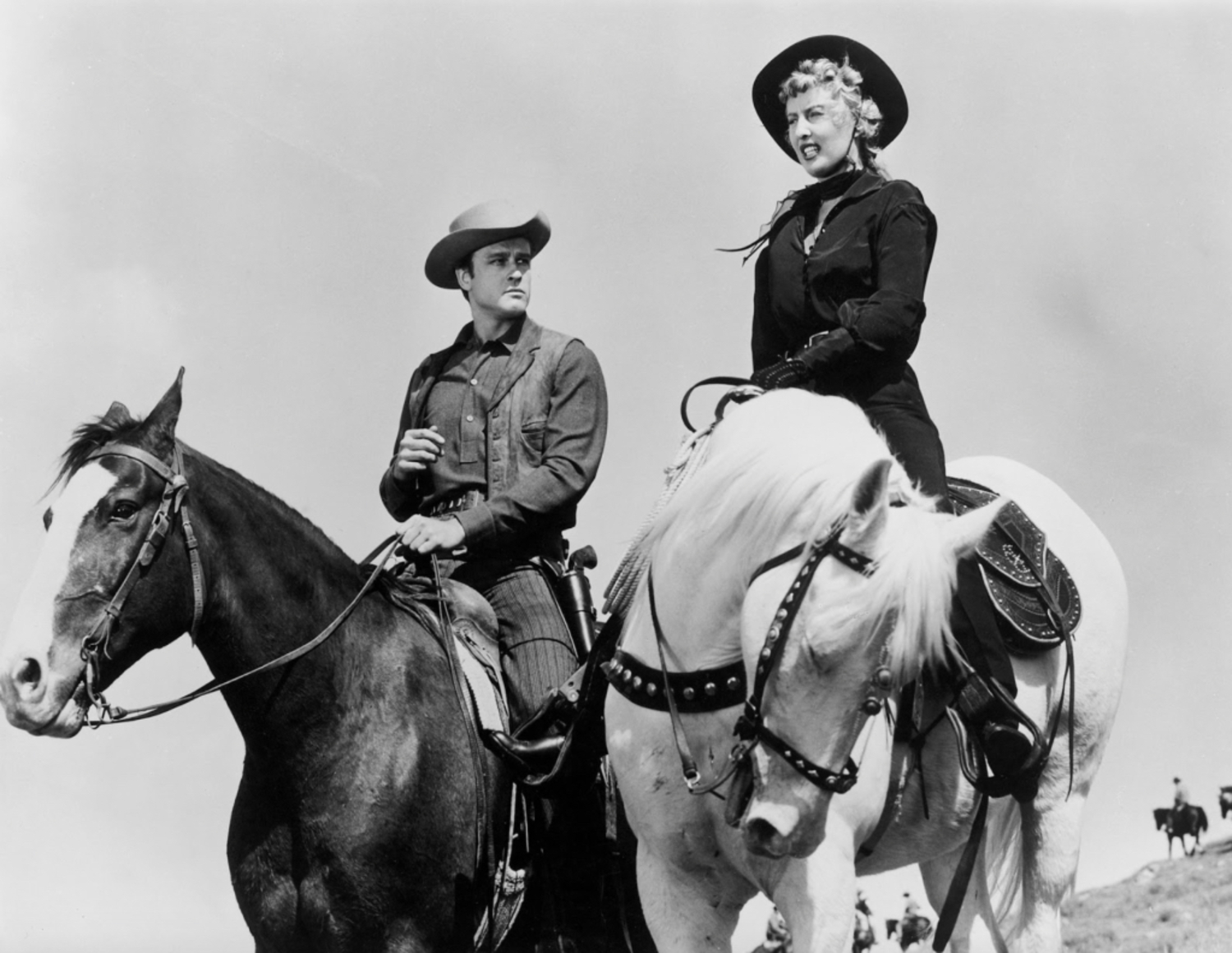 Barbara Stanwyck and John Ericson in Samuel Fuller's 1957 film 