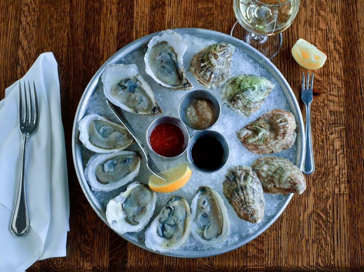 Oysters are on the Valentine's Day menu at The Bell & Anchor in Noyac. COURTESY THE BELL & ANCHOR