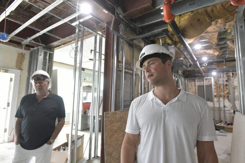 Aby and Charlie Rosen during the Southampton Playhouse renovation in summer 2024. DANA SHAW