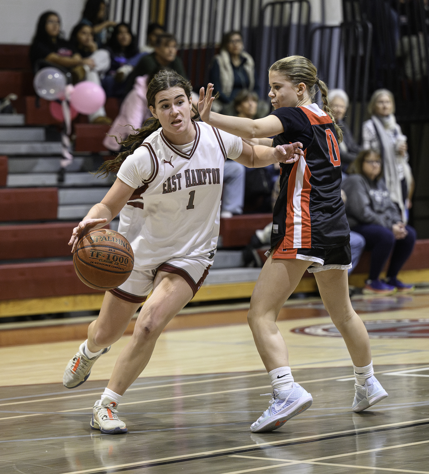 East Hampton's Colleen McKee drives.   MARIANNE BARNETT