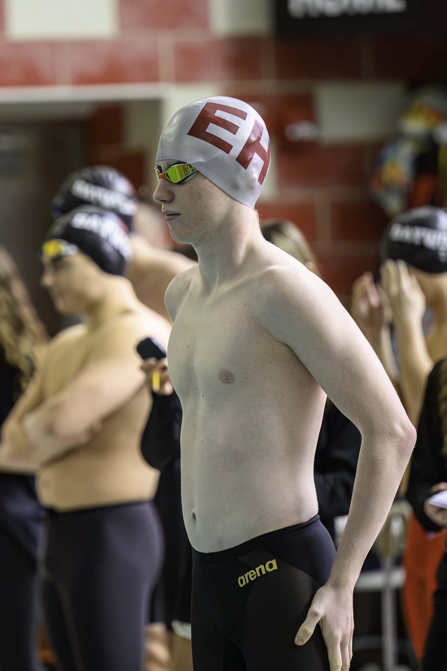 Pierson junior Ben Kriegsman gets ready for the 100-yard backstroke.   MARIANNE BARNETT