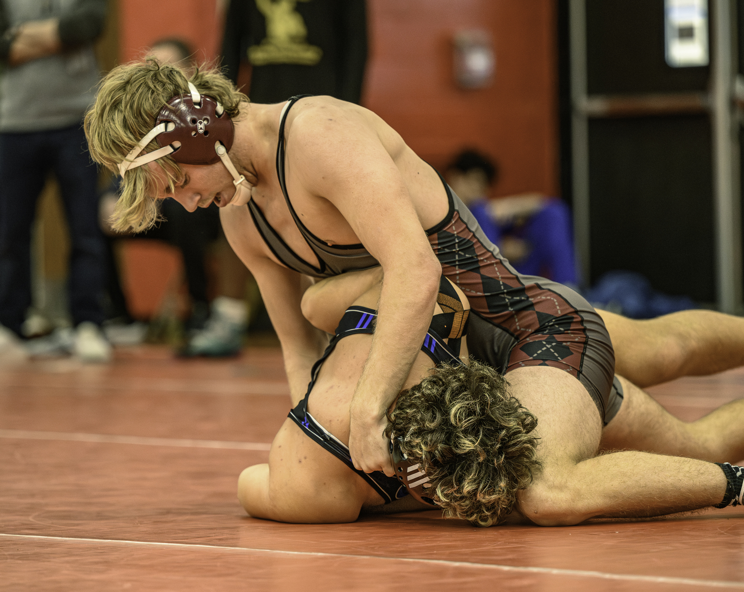 Boacn senior Adam Beckwith tries to turn North Babylon's Luca Turano to his back. MARIANNE BARNETT