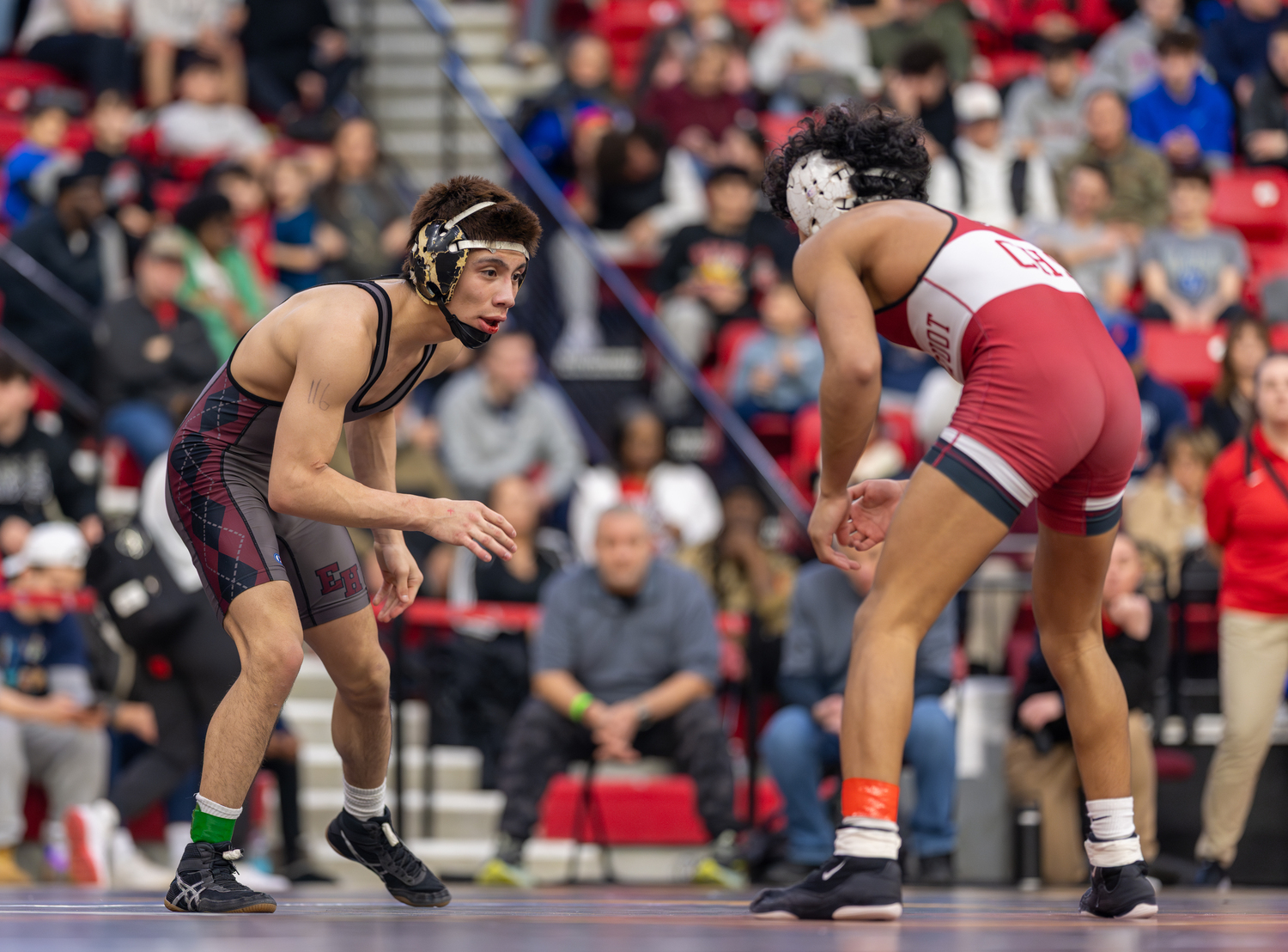 East Hampton senior Juan Roque looks for an opening on Connetquot senior Julian Medina.   RON ESPOSITO