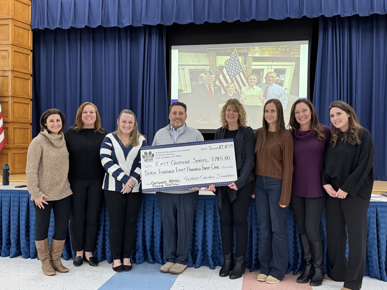 The East Quogue Union Free School District received a grant from the Robert J. Long Jr.
Wildcat Education Foundation to fund the
installation of an outdoor water bottle filling station. COURTESY EAST QUOGUE SCHOOL DISTRICT