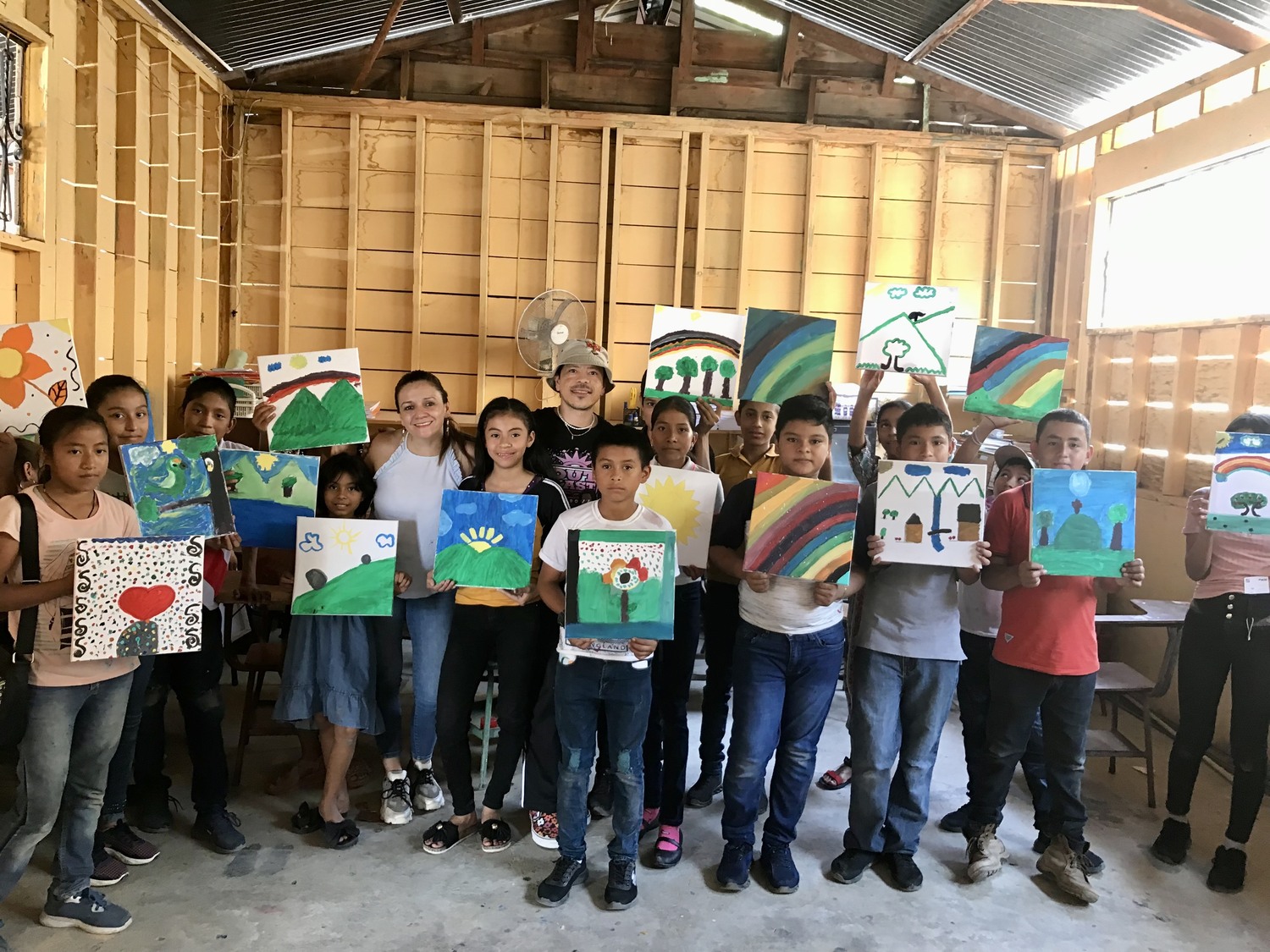 Esly Escobar teaches art to students in Guatemala. COURTESY ESLY ESCOBAR