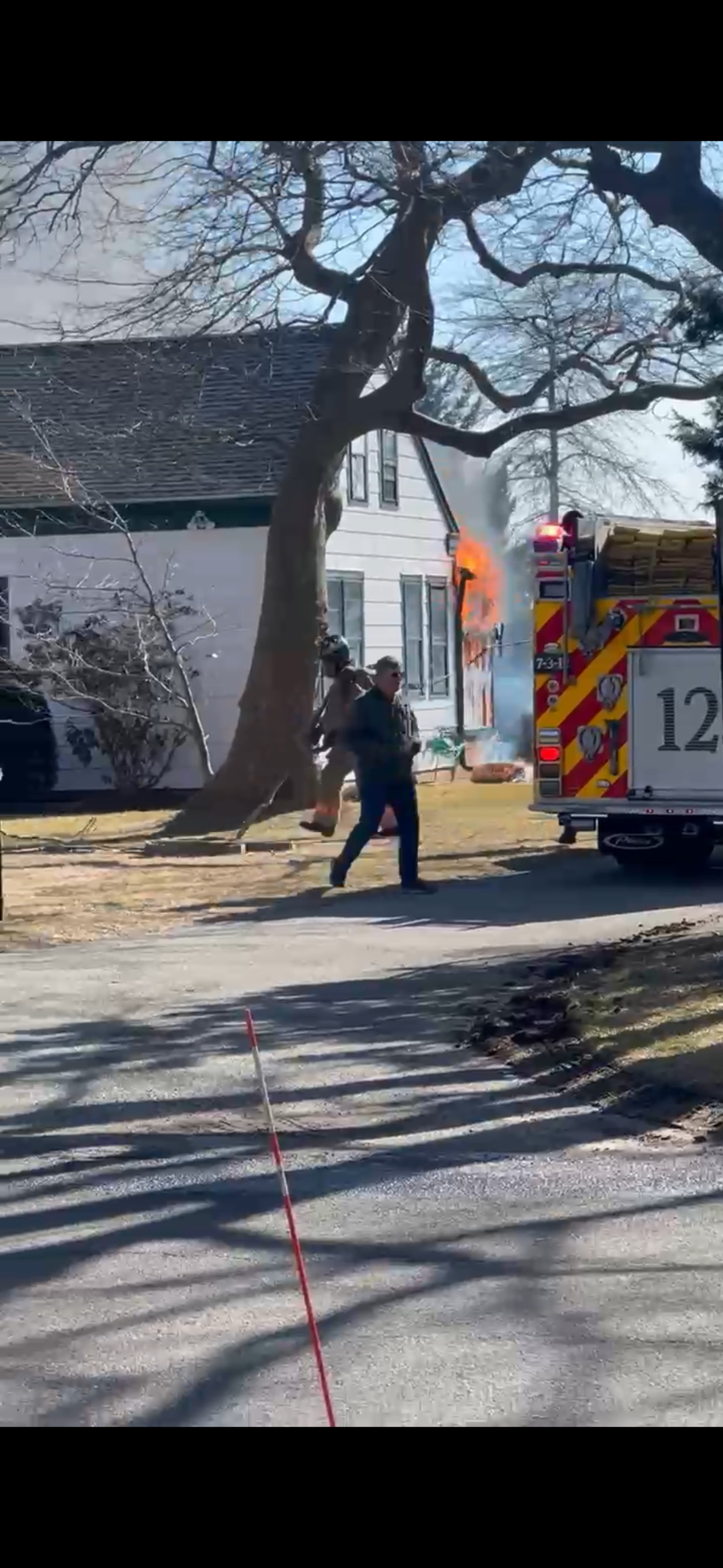 Fire damaged a historic farm house on Wickapogue Road on Friday afternoon but firefighters were able to extinguish it before it spread further.