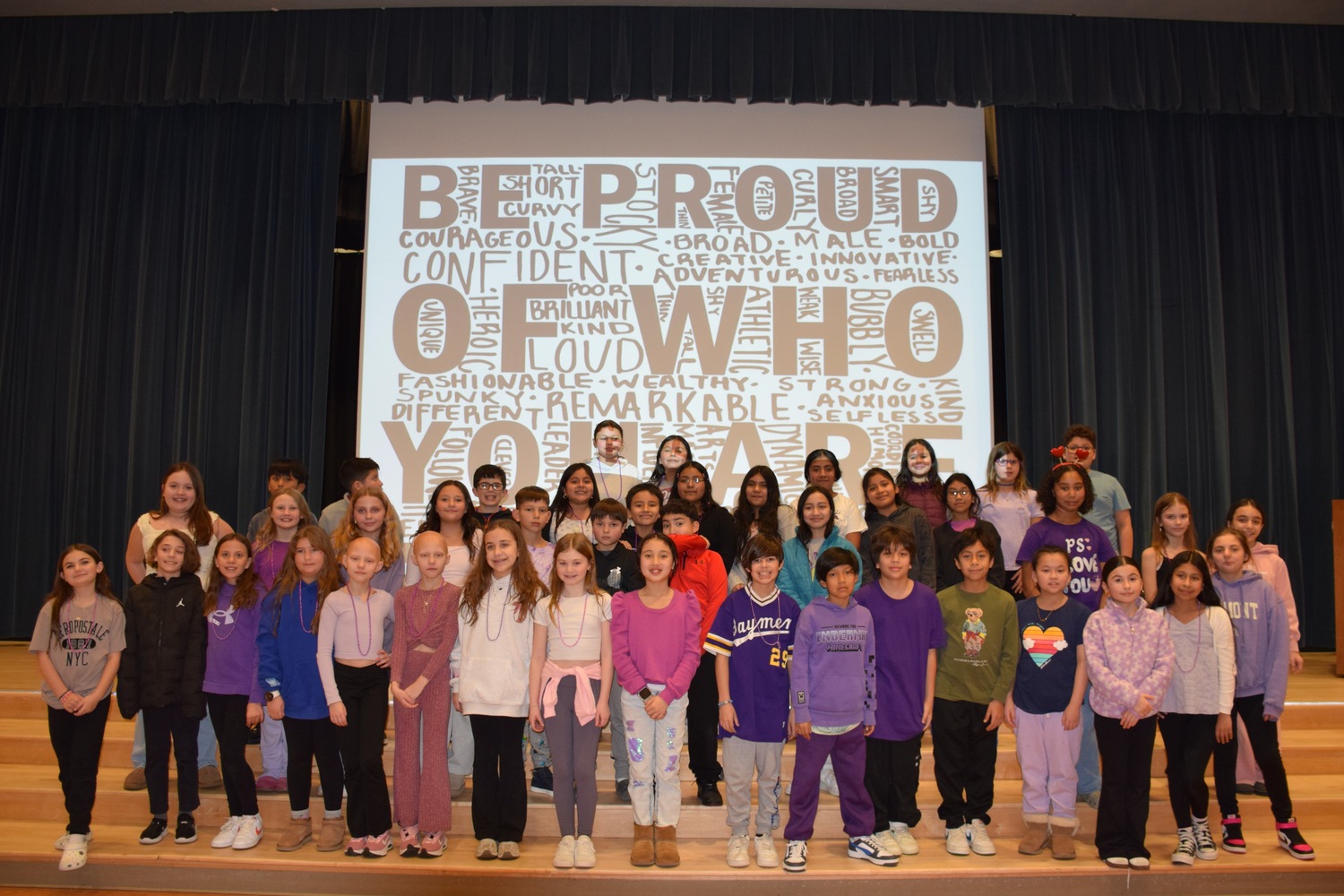 Continuing its mission to foster a culture of kindness, Hampton Bays Middle School held a weeklong initiative that ended in P.S. I Love You Day on February 14. The day aims to
raise awareness about bullying and suicide while promoting kindness. Students embraced the theme by showing kindness to their peers throughout the week through a variety of activities. They wrote positive messages on Post-it notes that are displayed throughout the school and took part in a No One Eats Alone Day. They also participated in an assembly with HUGS Inc., during which they engaged in discussions surrounding the importance of health, wellness and empowerment. Additionally, they raised funds for OLA Eastern Long Island through a P.S. I Love You Day sticker sale. COURTESY HAMPTON BAYS SCHOOL DISTRICT