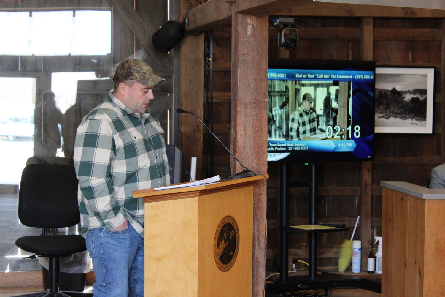 Bill Babinski brought some concerns to the East Hampton Town Board regarding some of the proposed traffic changes in Wainscott.