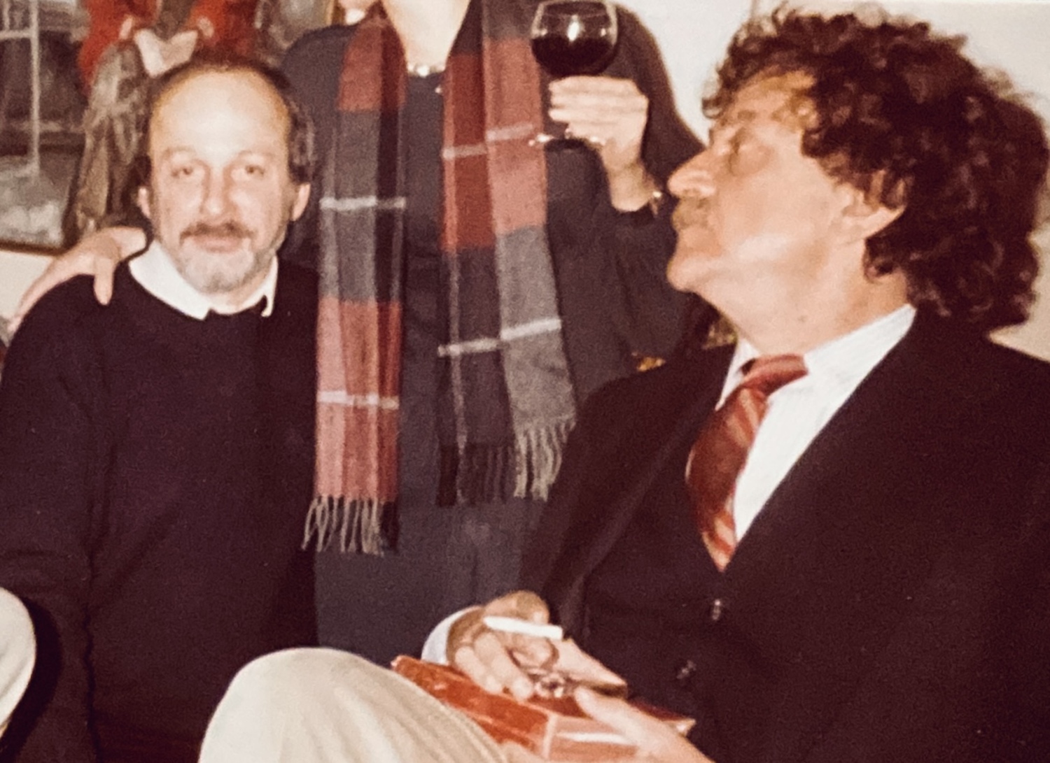 E.L. Doctorow with Kurt Vonnegut in 1981 at Doctorow’s 50th birthday party in his John Street house in Sag Harbor. COURTESY CAROLINE DOCTOROW