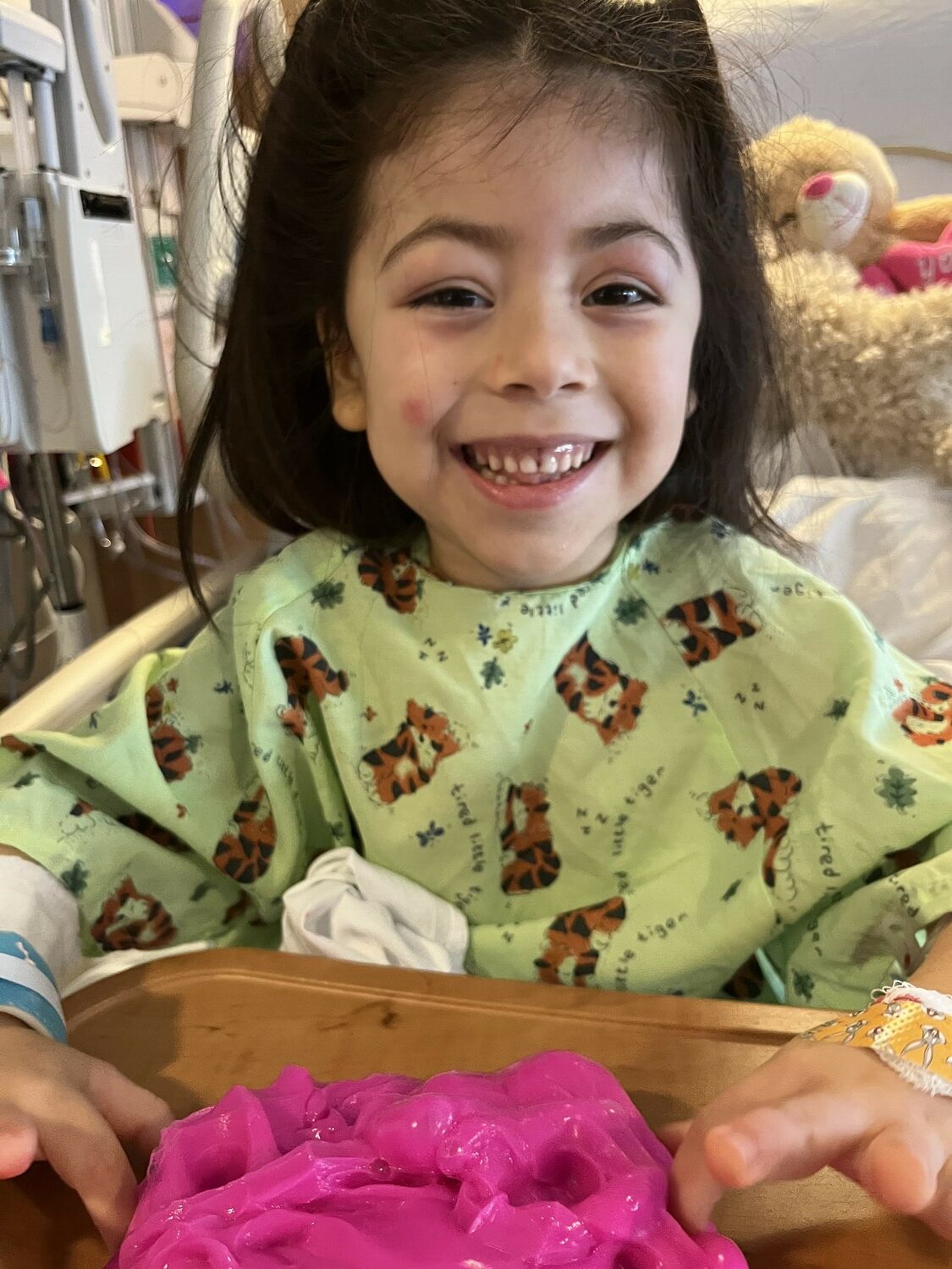 Antonella Quintana, a six-year-old Hampton Bays resident, is currently undergoing treatment for leukemia at Cohen Children's Medical Center in Queens. COURTESY THE QUINTANA FAMILY