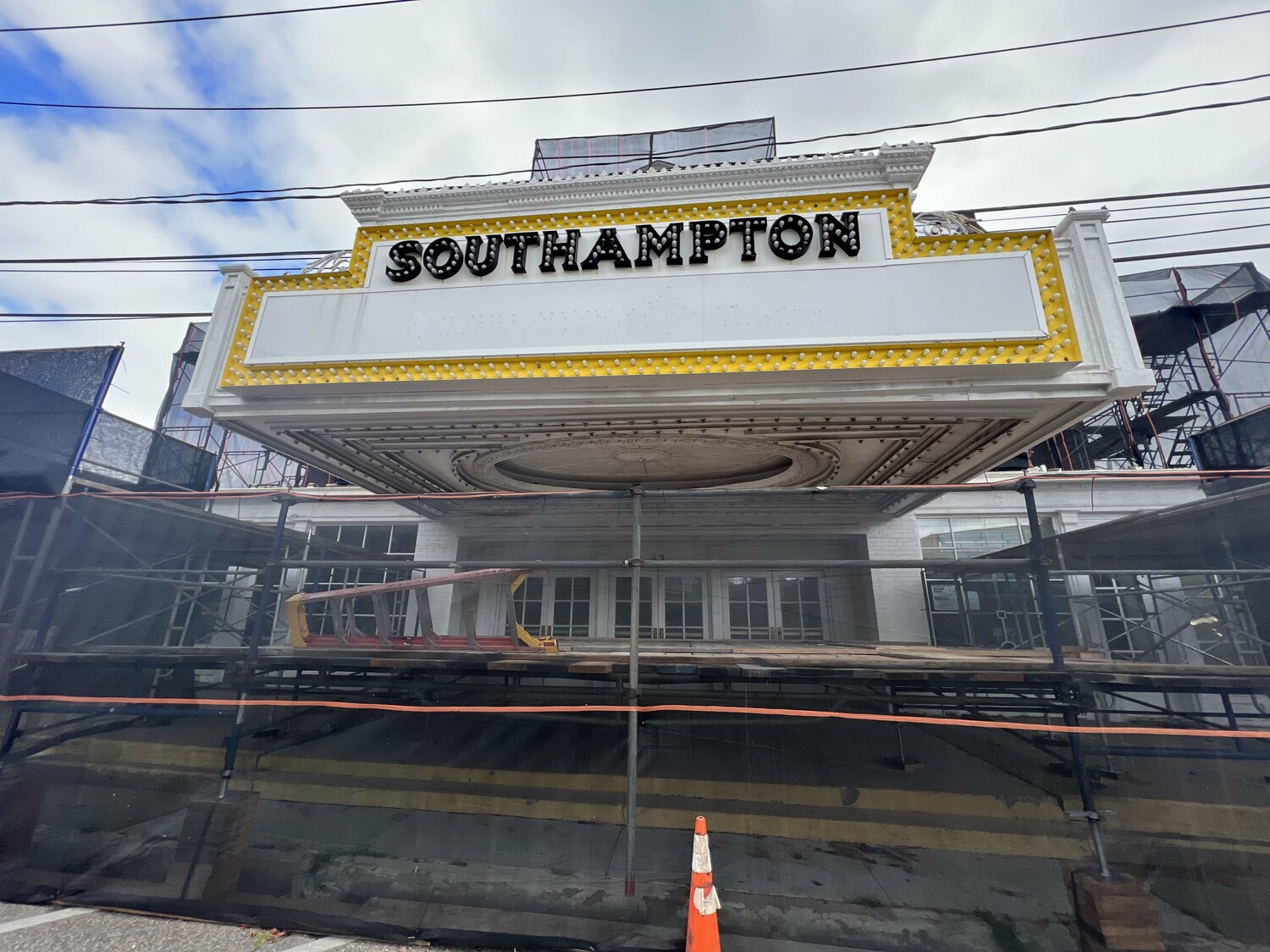 The Southampton Playhouse undergoing renovation in 2023.