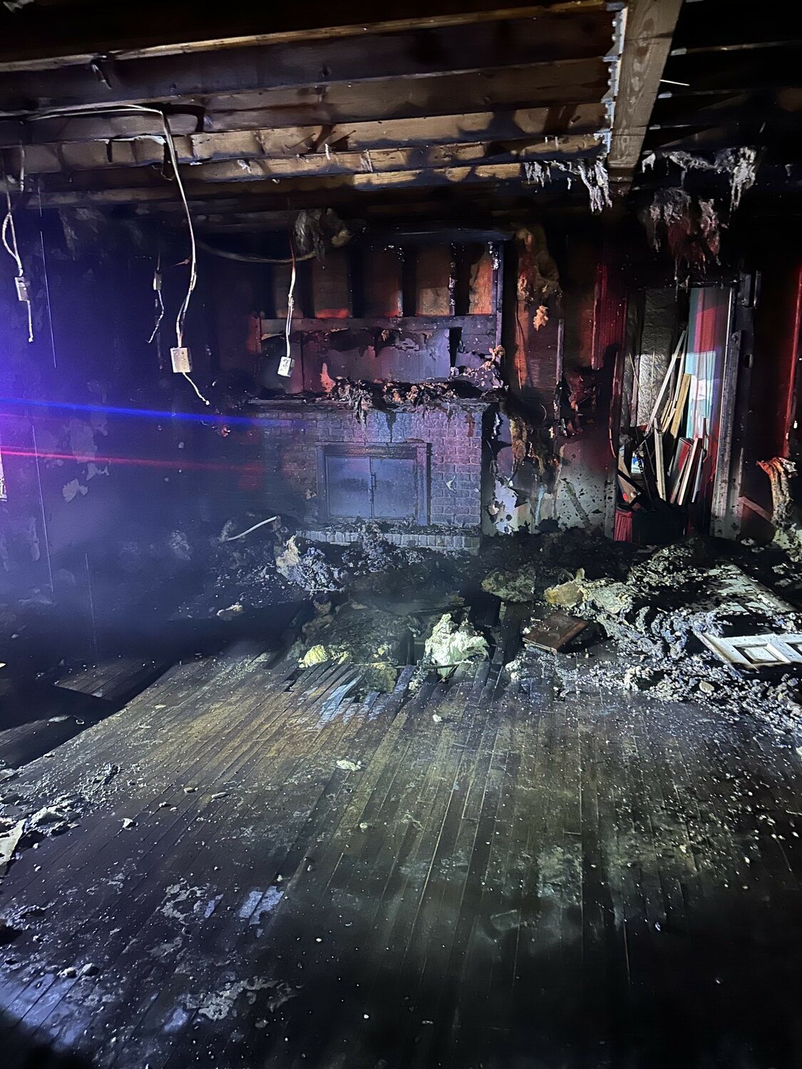 The Hampton Bays Fire Department, with assistance from other local departments, battled a blaze at a home on Linda Lane just after midnight on February 1. CHIEF RICK NYDEGGER