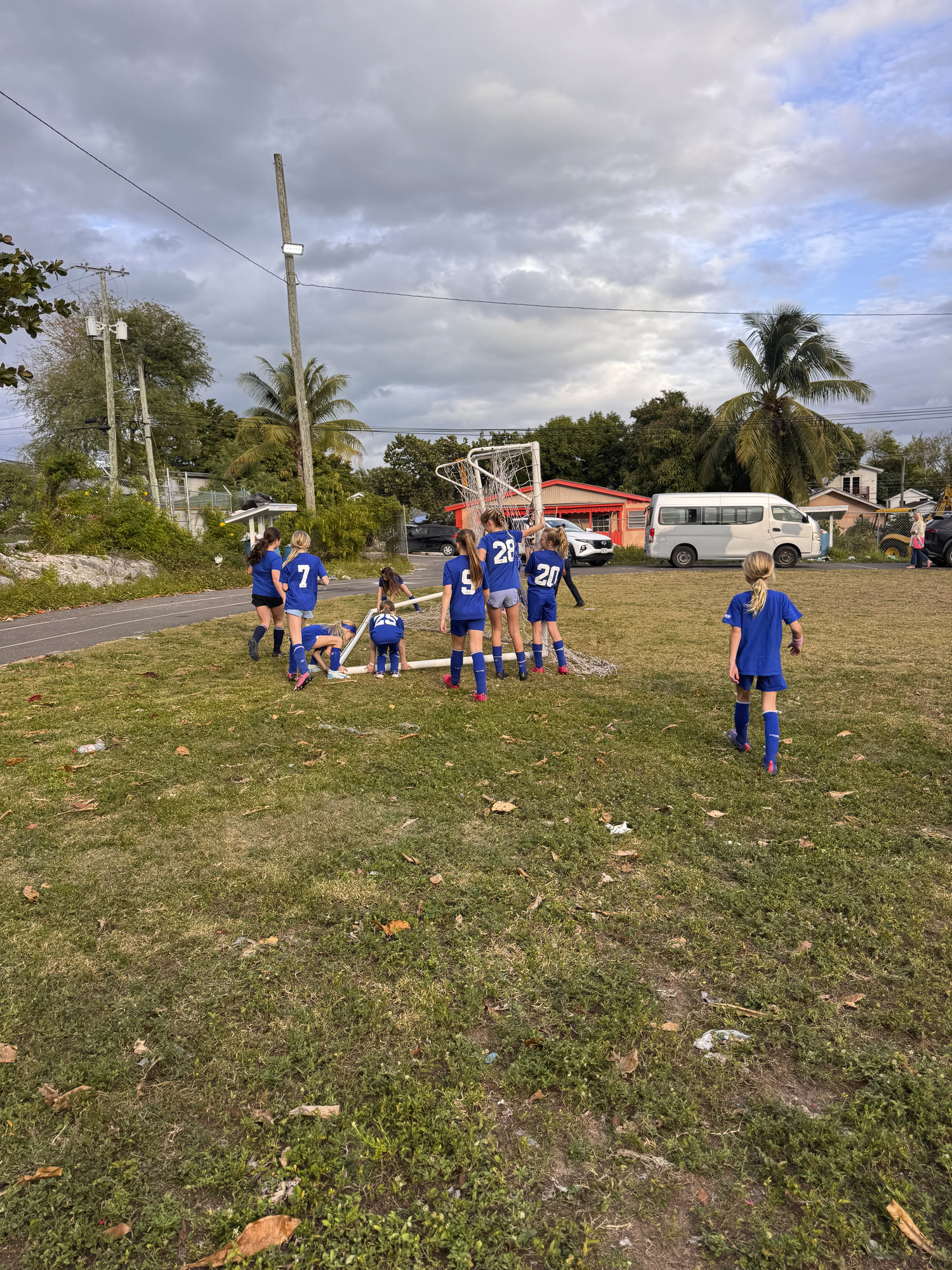 The 2015 Southampton Town United girls travel soccer team went to the Bahamas last month to play competitive
games against some local teams, train in beach soccer and give back to the youth in the area by donating equipment.