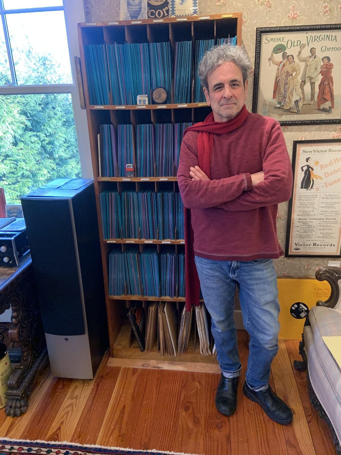 Joe Lauro, with his complete collection of Columbia 