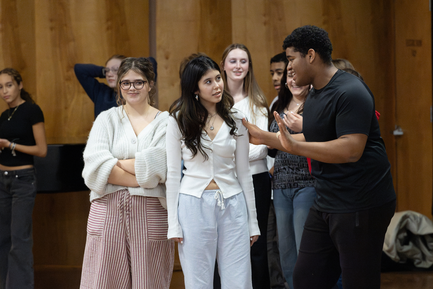 Southampton High School students take a master class from Kate Rockwell, who originated the Broadway role of Karen Smith in 