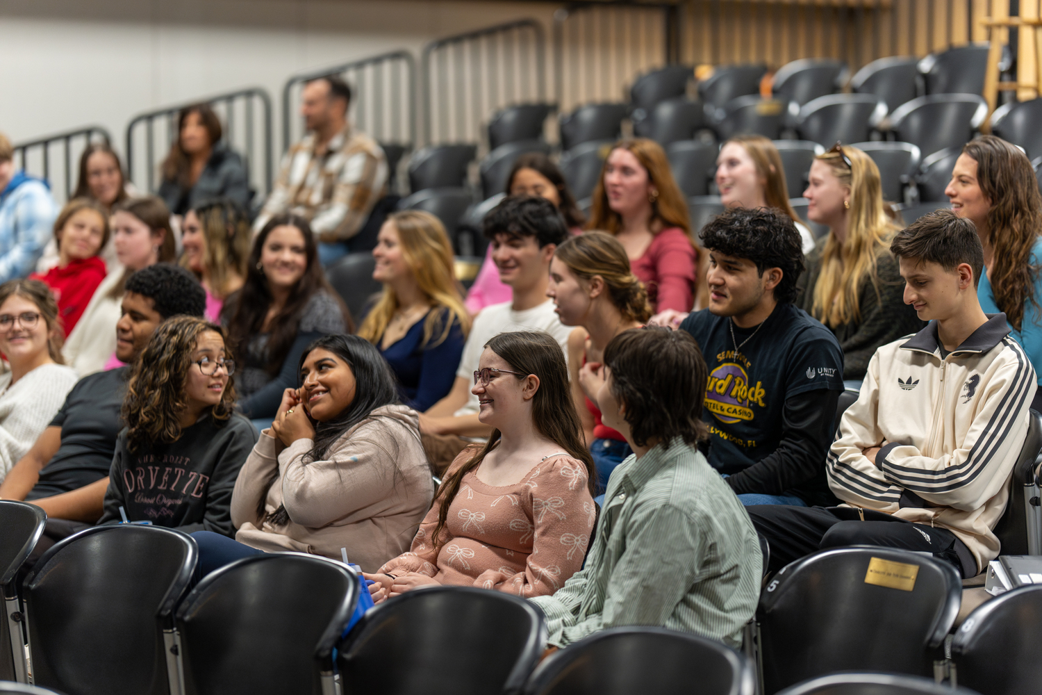 Southampton High School students take a master class from Kate Rockwell, who originated the Broadway role of Karen Smith in 