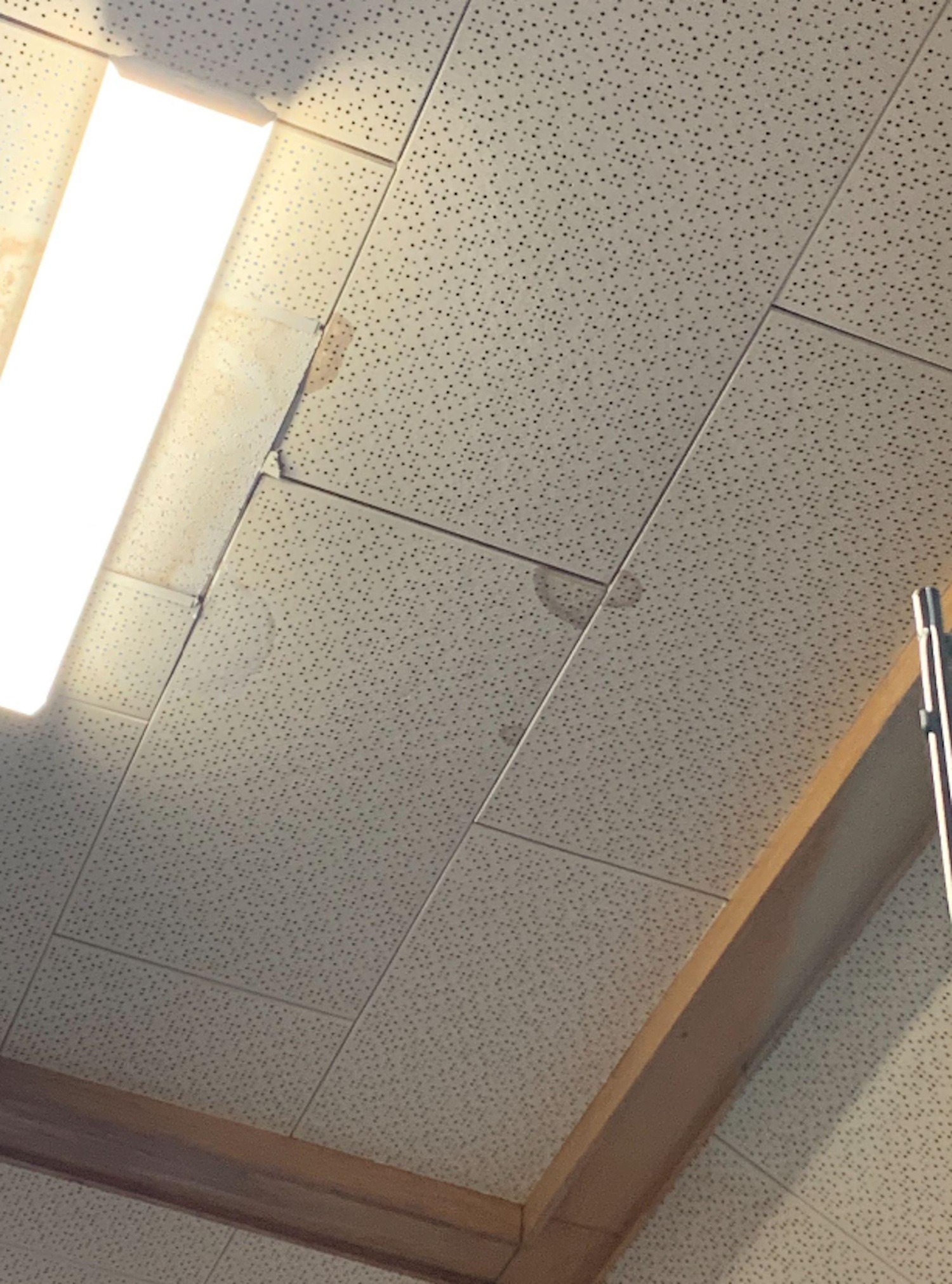 The existing library room ceiling is stained and impossible to properly maintain. SPRINGS SCHOOL DISTRICT