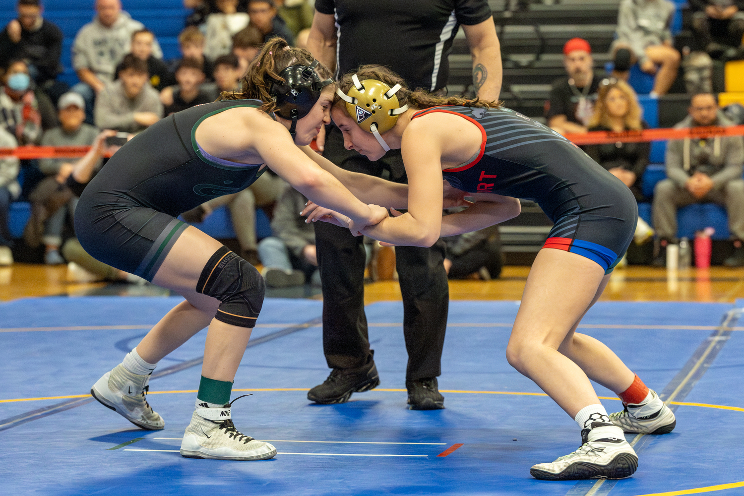 Westhampton Beach sophomore Lily Blenk won the 120-pound weight class at the Suffolk County Girls Wrestling Championships at Comsewogue on Monday.   RON ESPOSITO