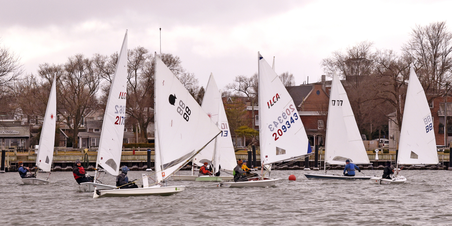 A clash between boats having rounded the leeward mark on a starboard tack and those approaching the mark, on a burdened port tack.  MICHAEL MELLA