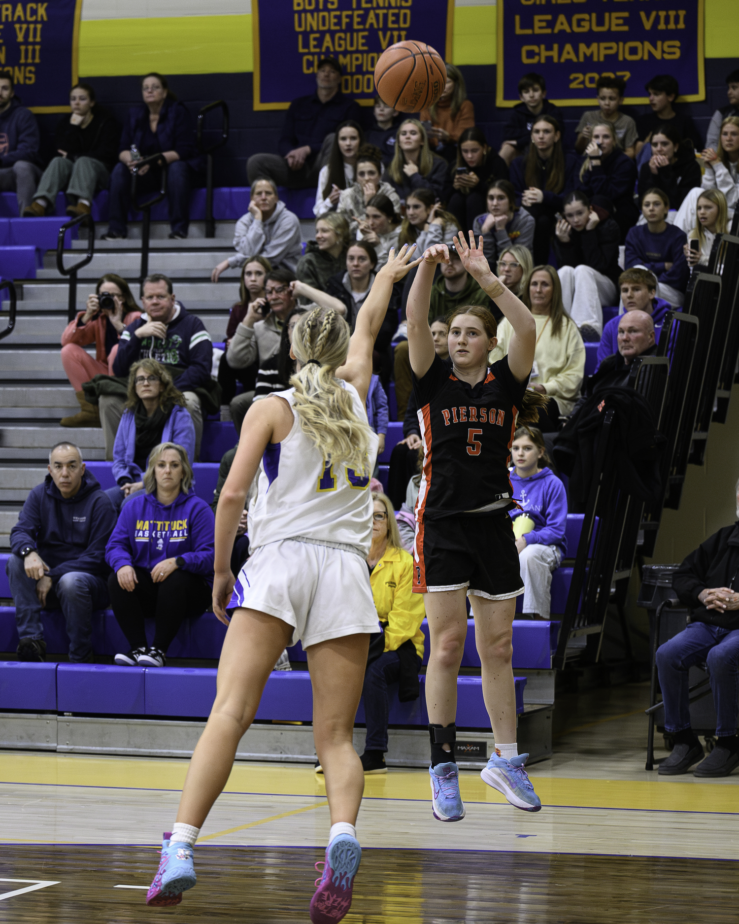 Pierson freshman Josie Mott scored a team-high and tied a game-high with 20 points on Monday evening.   MARIANNE BARNETT