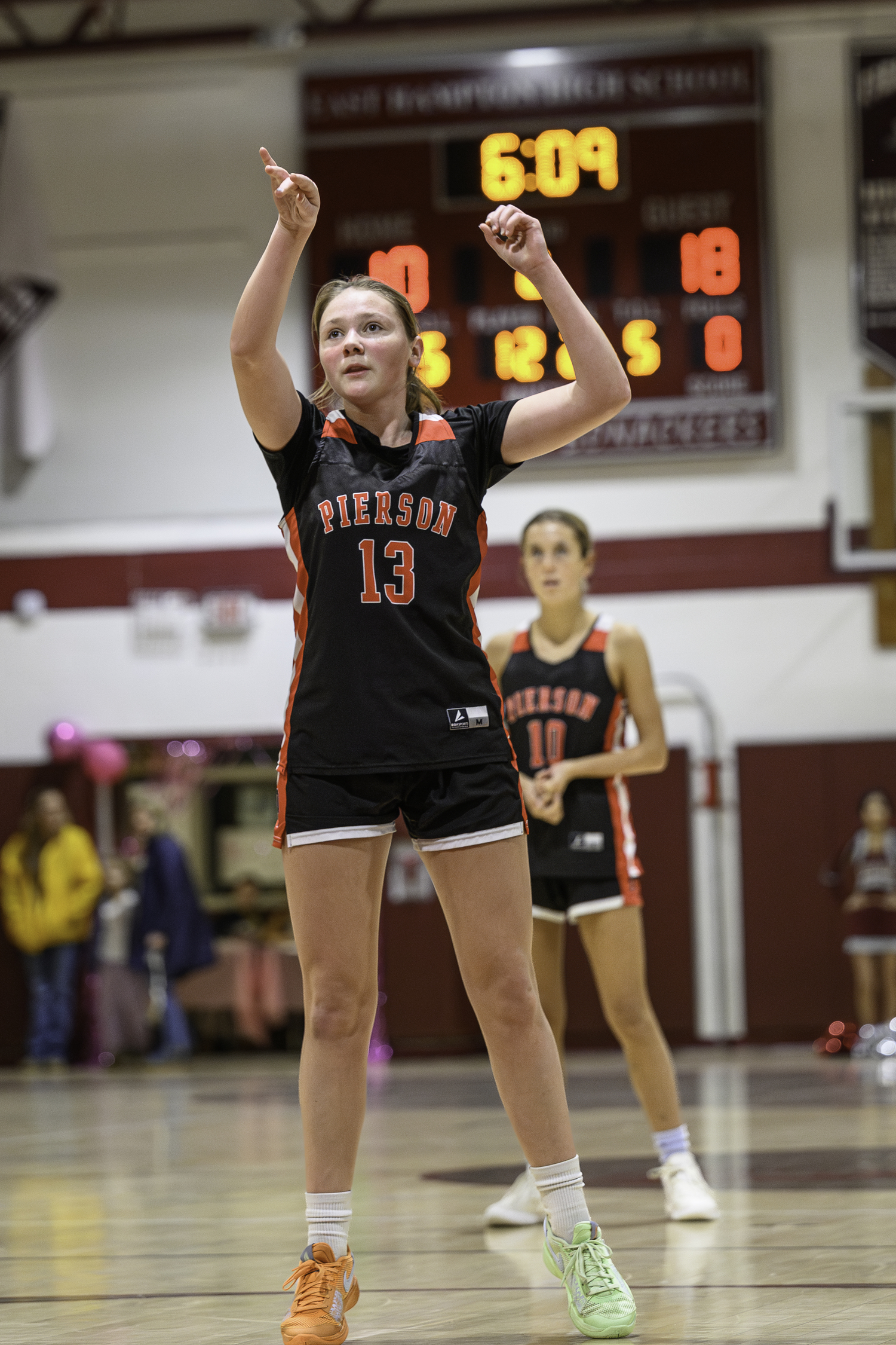 Pierson senior Cali Wilson at the free throw line.  MARIANNE BARNETT