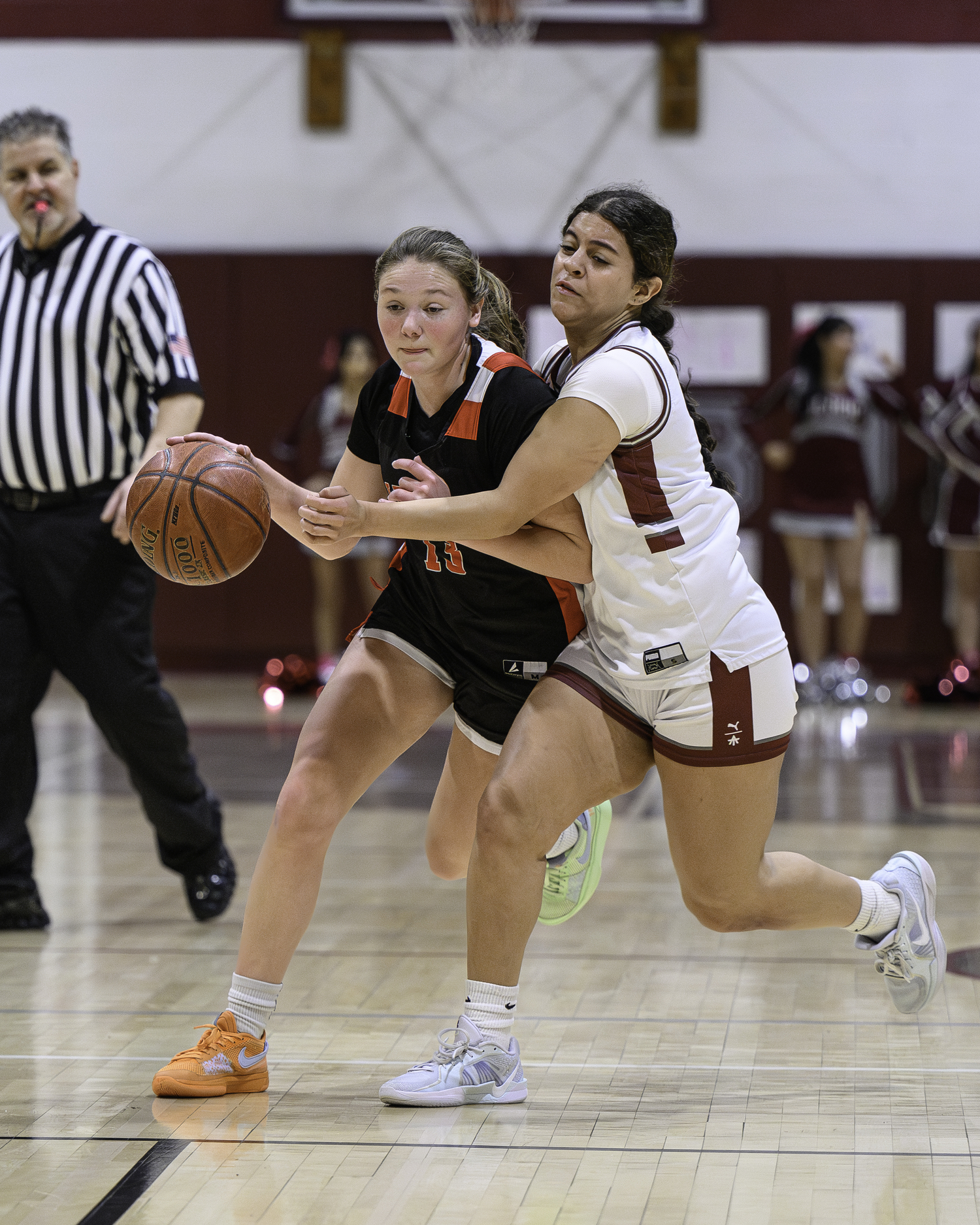 Pierson senior Cali Wilson fights through pressure from an East Hampton defender.  MARIANNE BARNETT