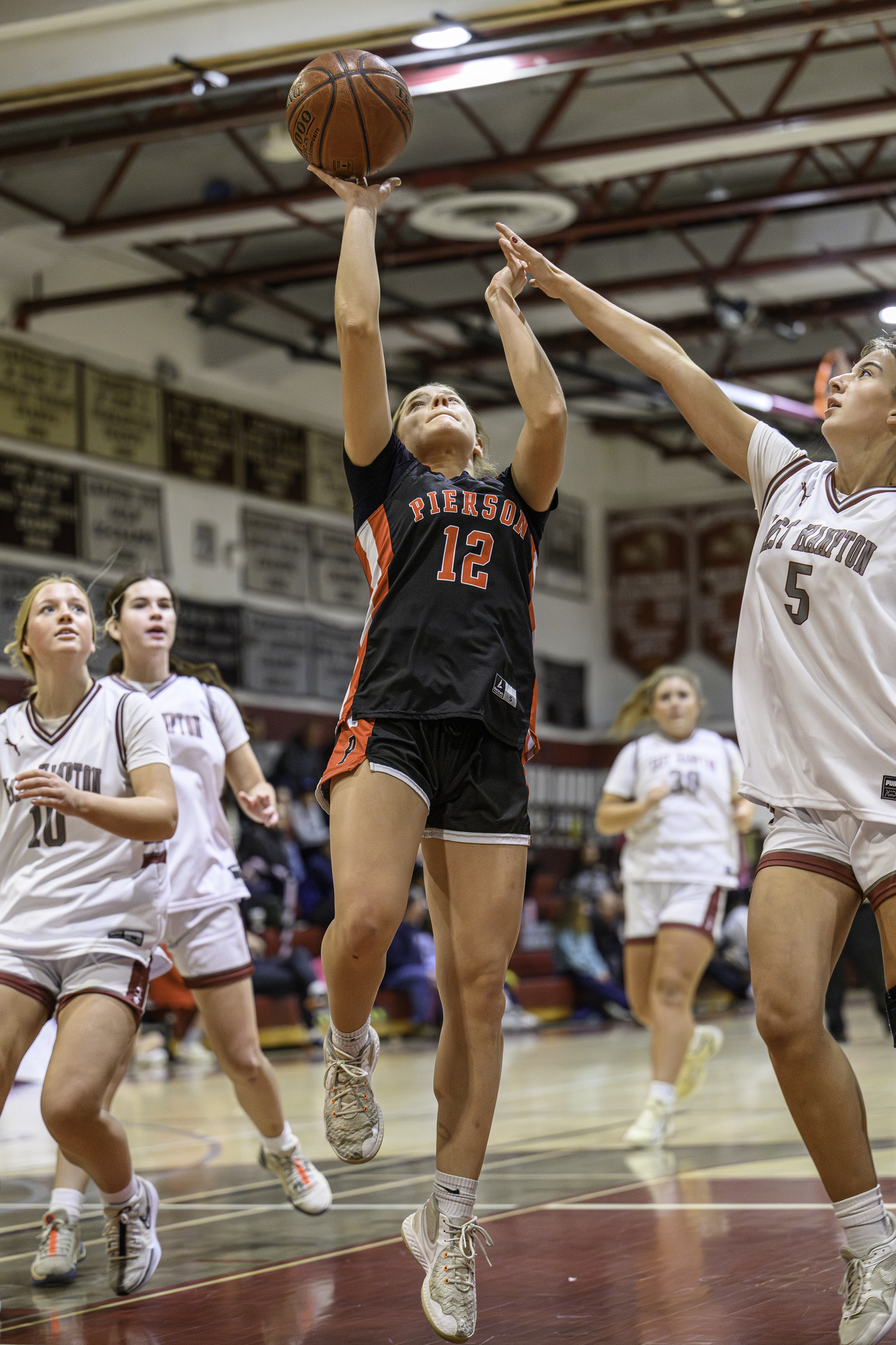 Pierson's Lola Eldridge goes up for two points.  MARIANNE BARNETT