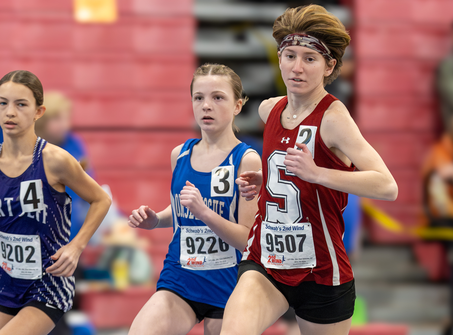 Southampton's Lili Telvi finished the indoor track season with a personal best in the 1,000-meter race.  RON ESPOSITO