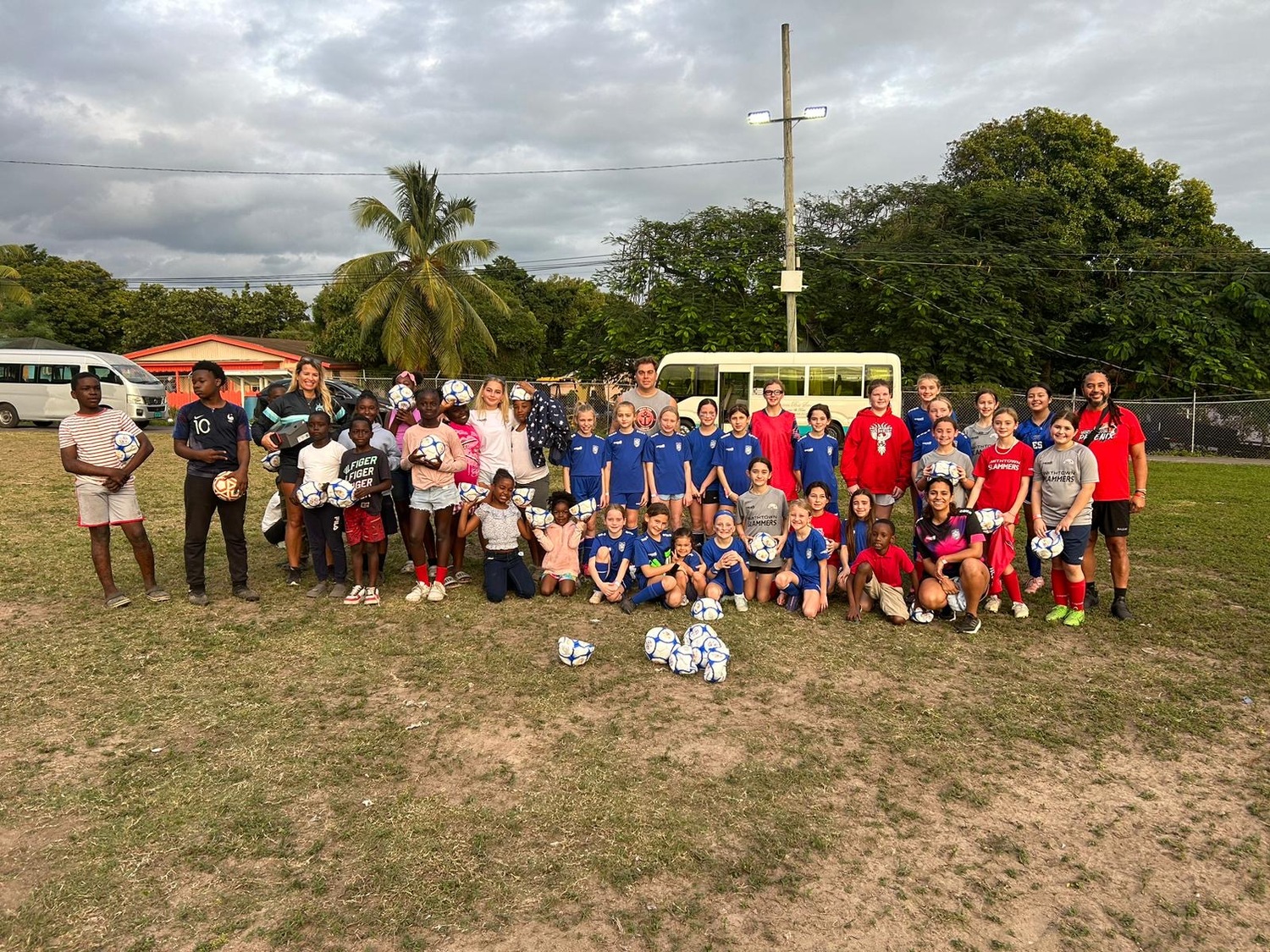 The 2015 Southampton Town United girls travel soccer team went to the Bahamas last month to play competitive
games against some local teams, train in beach soccer and give back to the youth in the area by donating equipment.