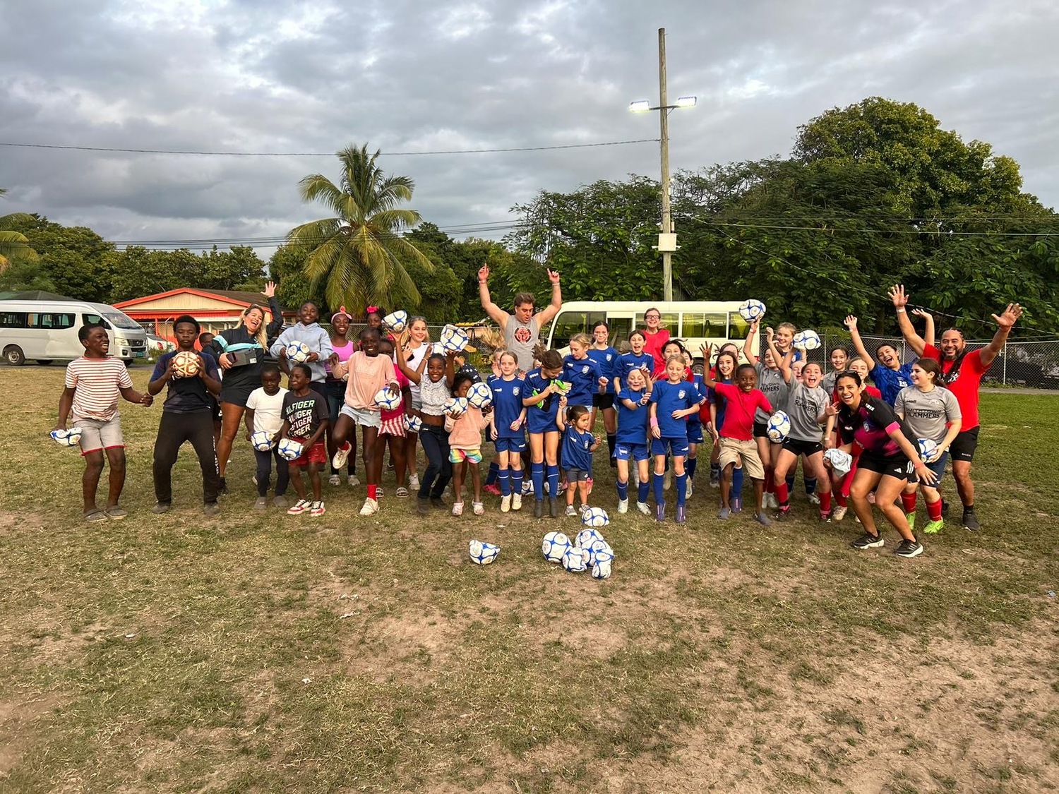 The 2015 Southampton Town United girls travel soccer team went to the Bahamas last month to play competitive
games against some local teams, train in beach soccer and give back to the youth in the area by donating equipment.