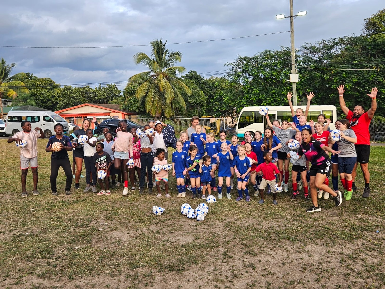 The 2015 Southampton Town United girls travel soccer team went to the Bahamas last month to play competitive
games against some local teams, train in beach soccer and give back to the youth in the area by donating equipment.