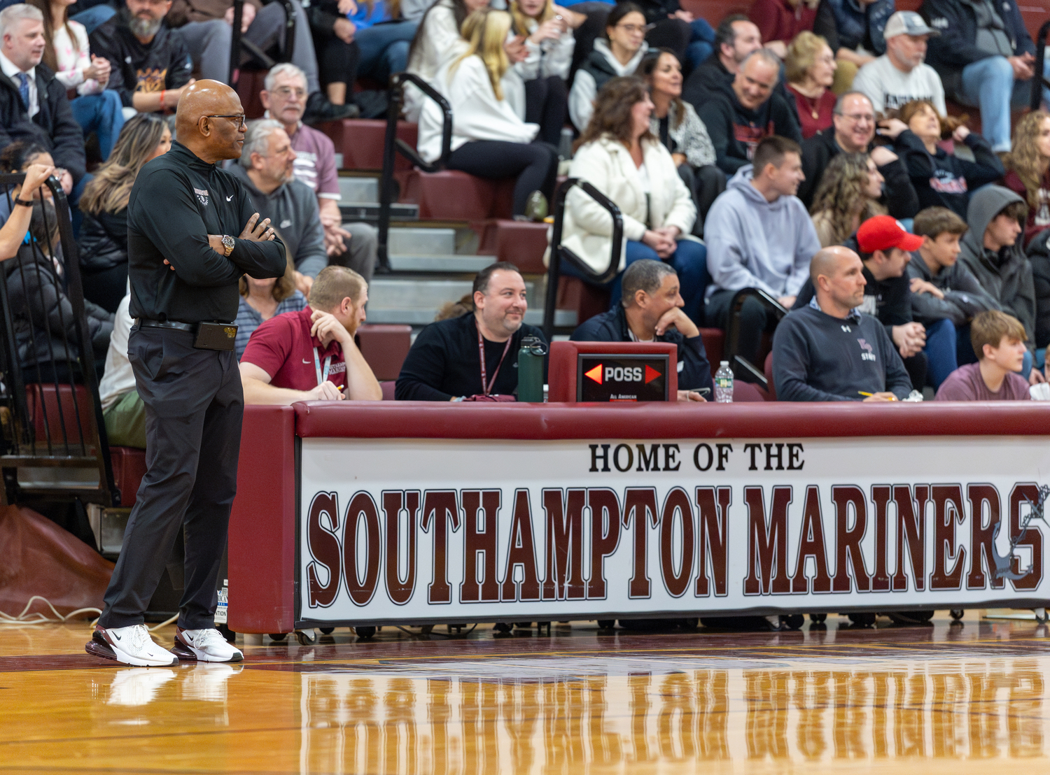 Southampton head coach Herm Lamison looks on.  RON ESPOSITO/SOUTHAMPTON SCHOOL DISTRICT