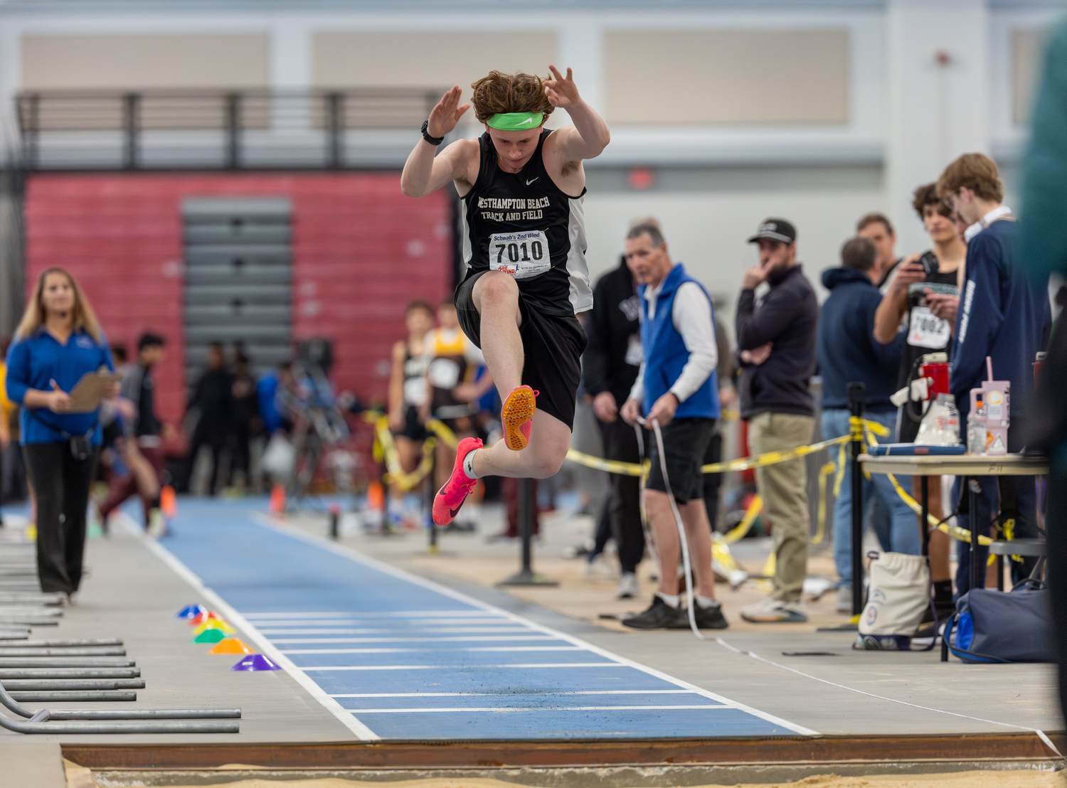 Westhampton Beach senior Matt Moran in the triple jump.  RON ESPOSITO