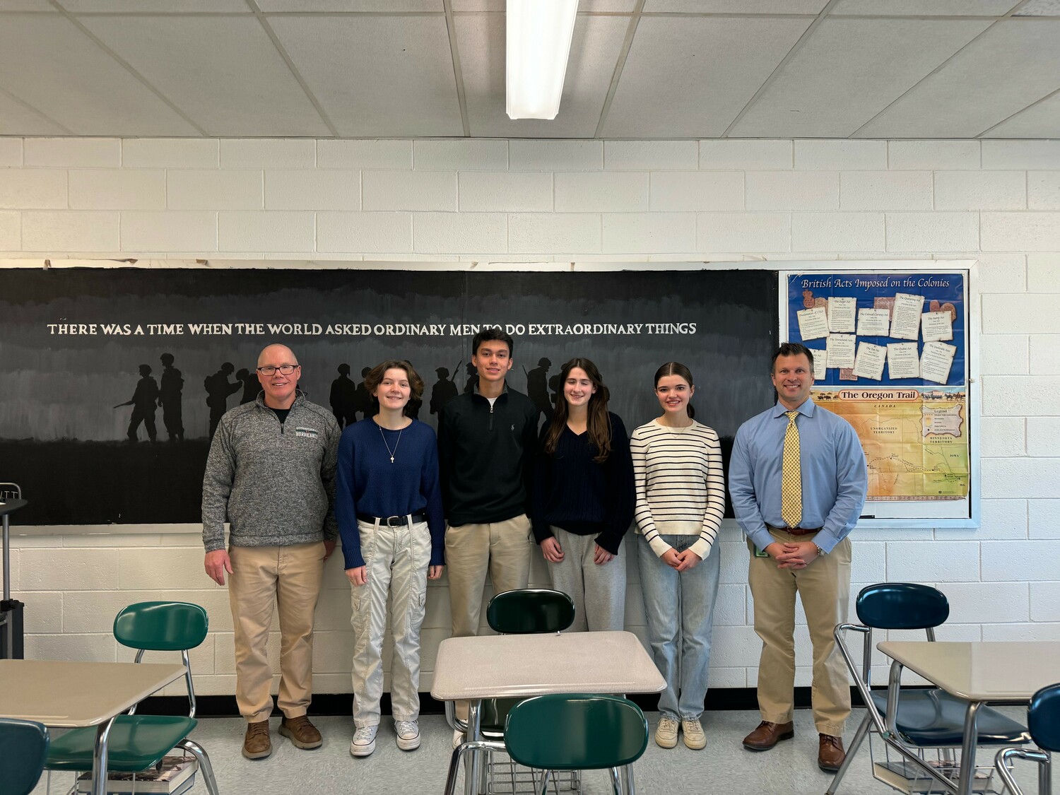 Four Westhampton Beach High School students --  Meghan Pomroy, Christopher Ramos, Luciana Reilly, Abigail Halloran -- were named winners in the local VFW Post 5350 Voice of Democracy essay contest. They wrote with the prompt, “Is America Today Our Forefather's Vision?