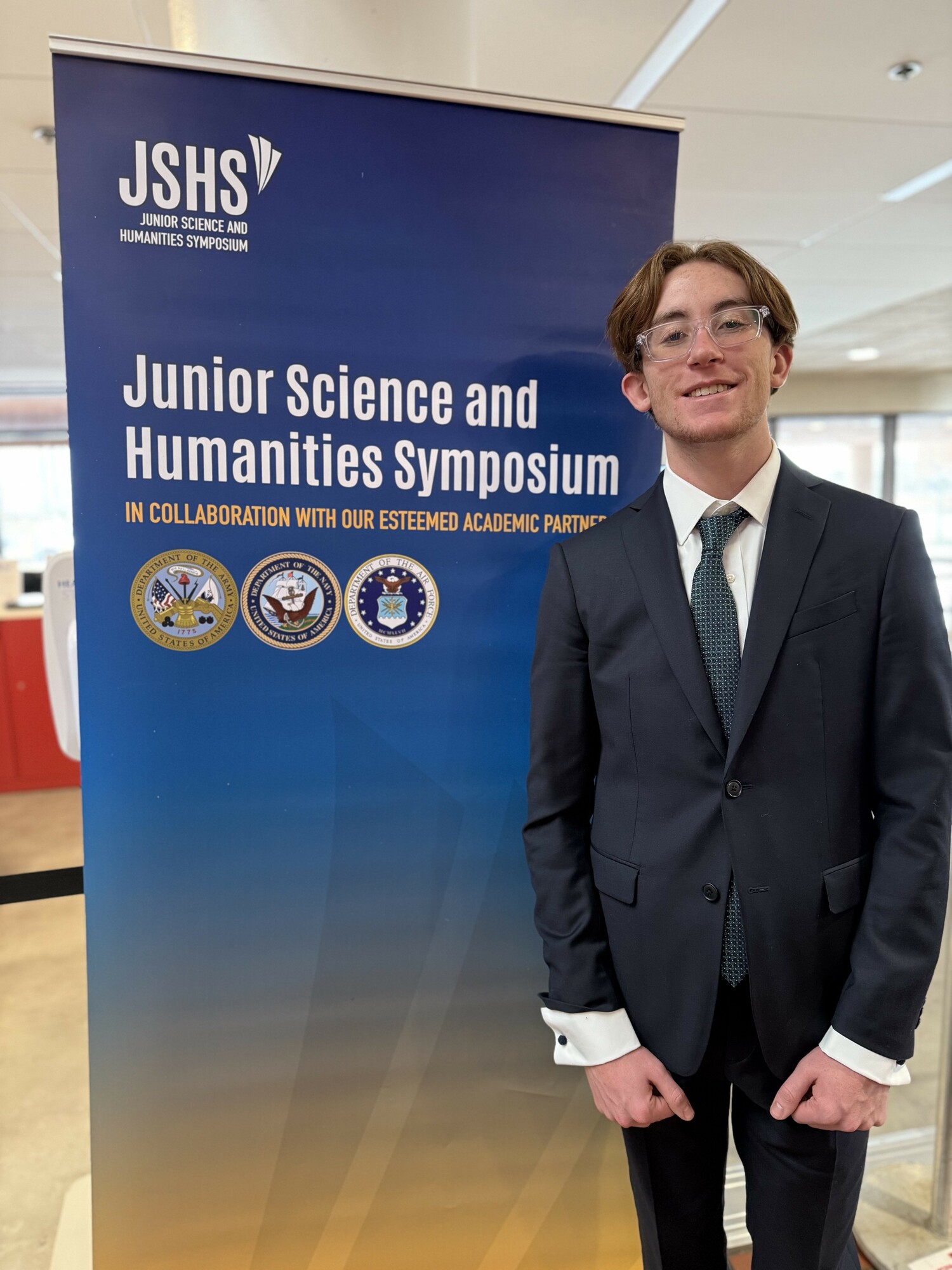 Westhampton Beach High School Advanced Science Research student Nicholas Borruso placed first in the environmental category in the Junior Sciences and Humanities Symposium semifinals. COURTESY WESTHAMPTON BEACH SCHOOL DISTRICT