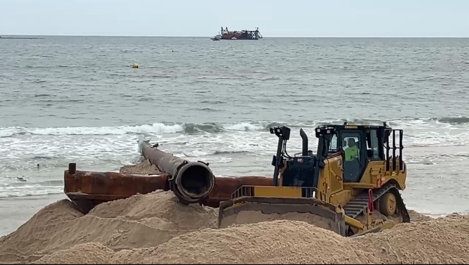 Beach nourishment will be happening in Sagaponack over the next few weeks.  DOUG KUNTZ