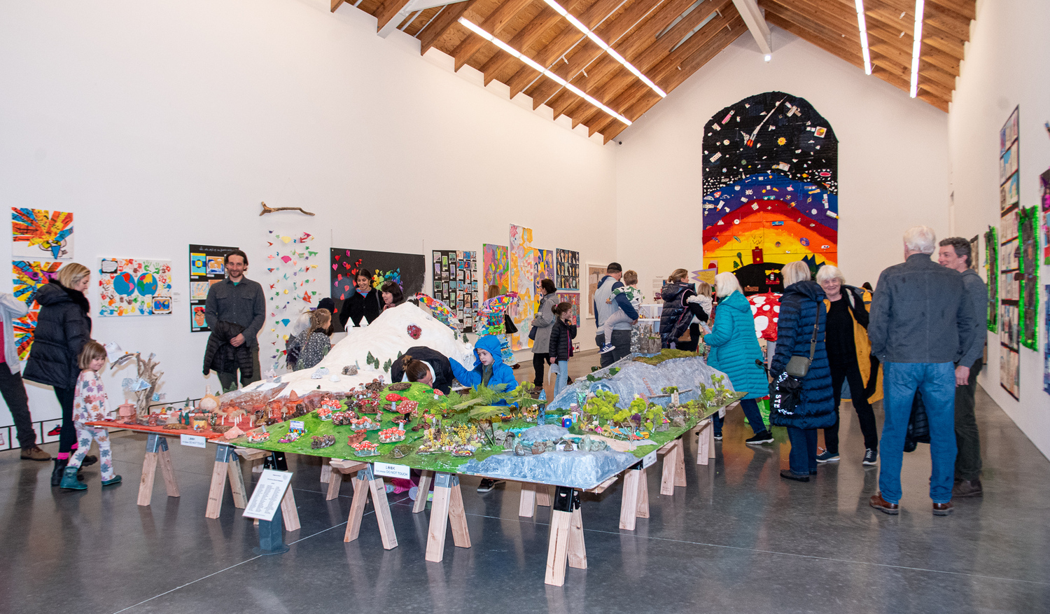 Installation view of the Parrish Art Museum's 2024 Student Exhibition Preview Day. LISA TAMBURINI