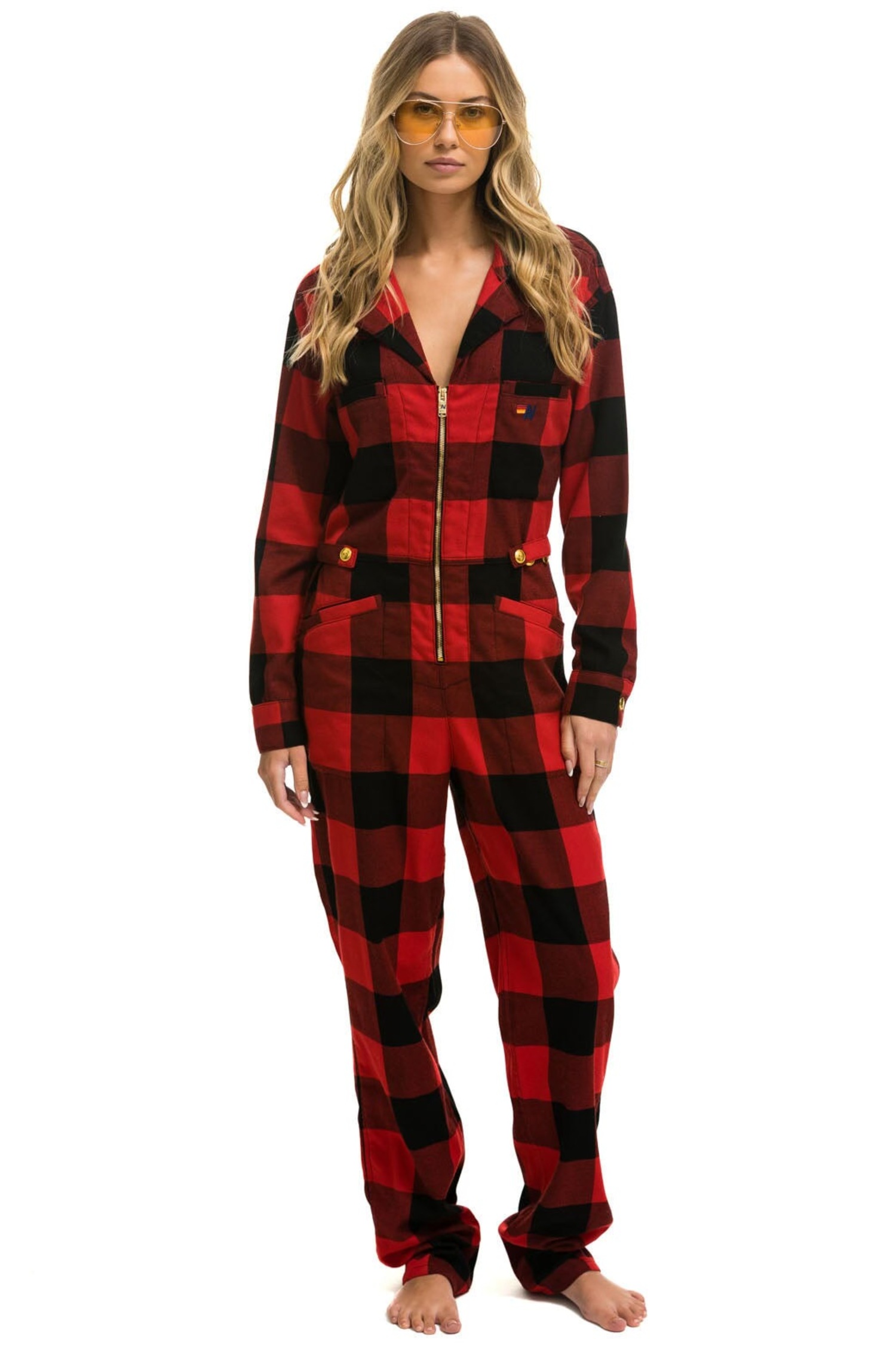 Aviator Nation Buffalo Plaid Flight Suit; aviatornation.com